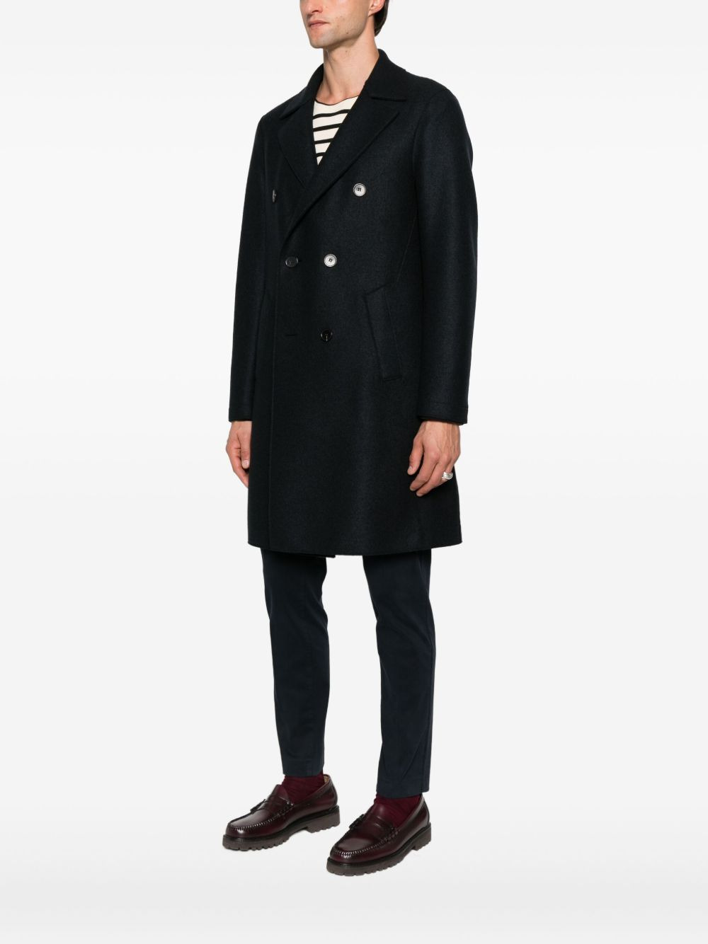 double-breasted wool coat - 3