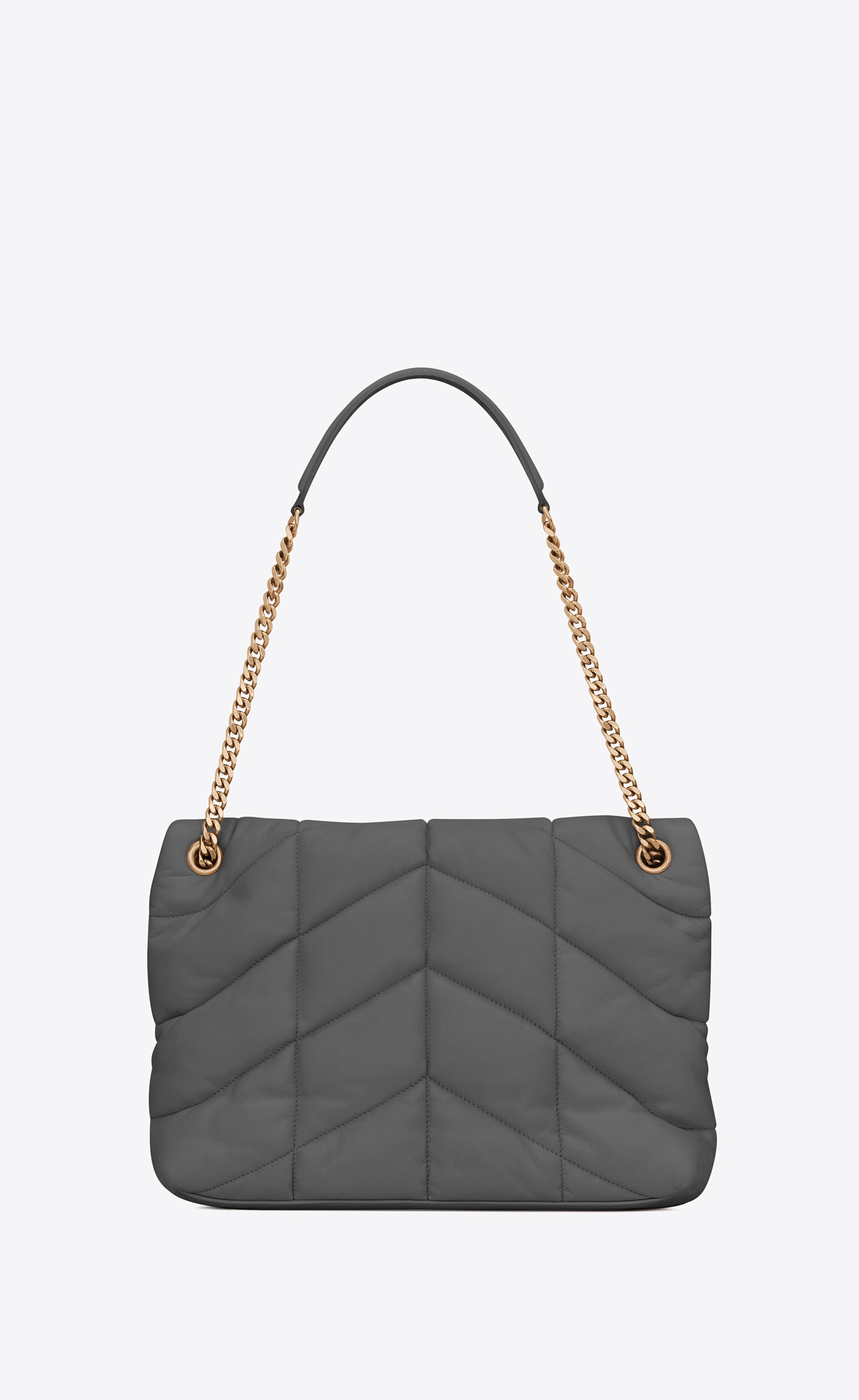 puffer medium chain bag in quilted lambskin - 3