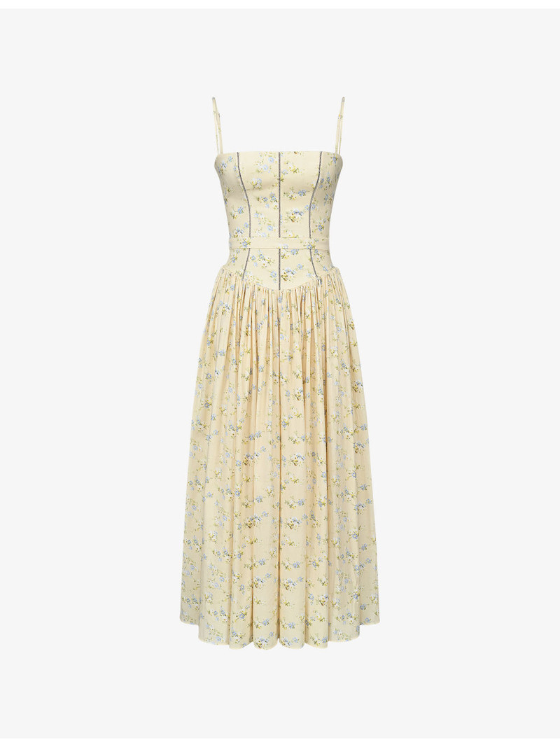 Ysabella Floral-Print Cotton Midi Dress 1