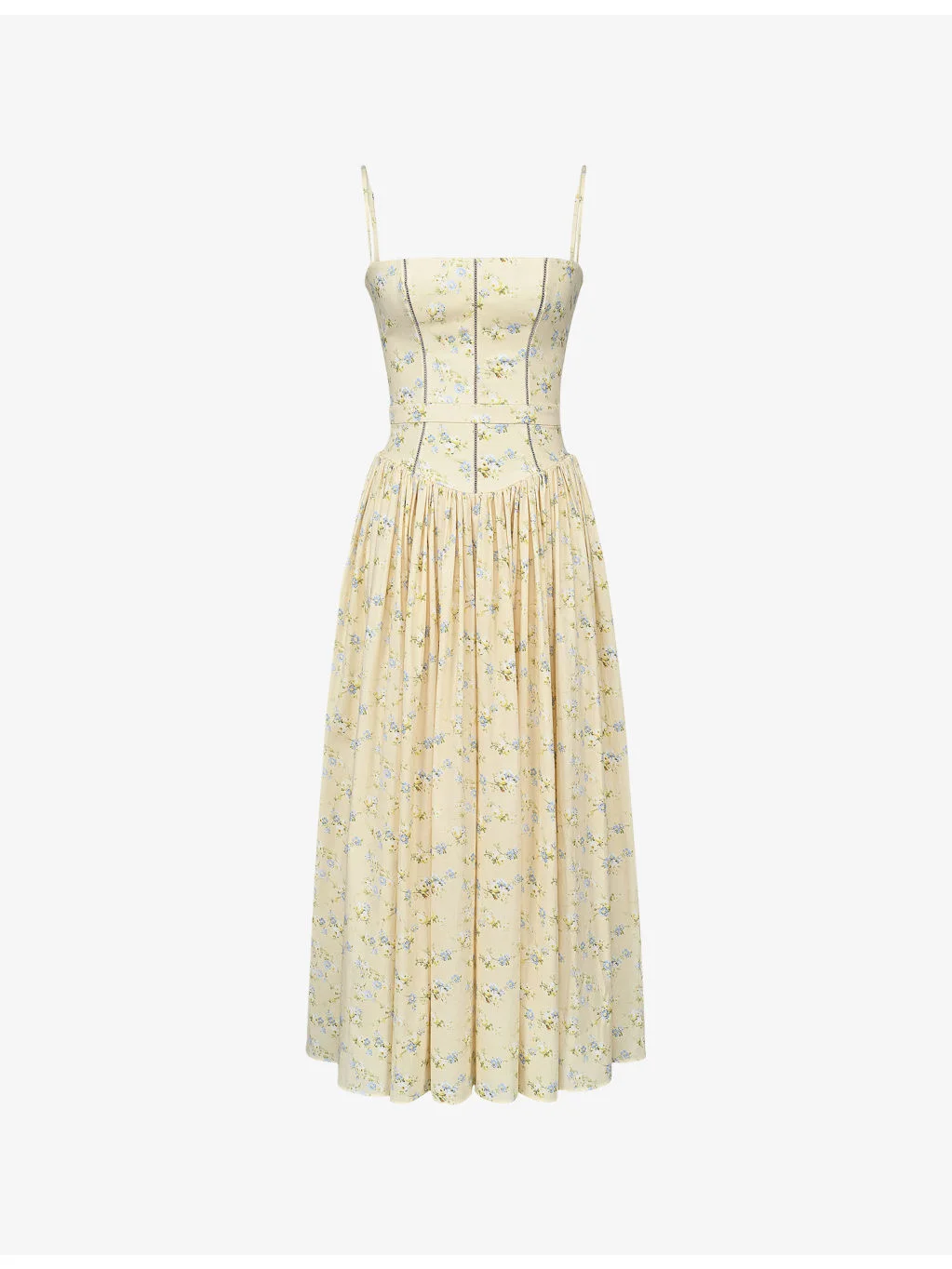 Ysabella Floral-Print Cotton Midi Dress - 1