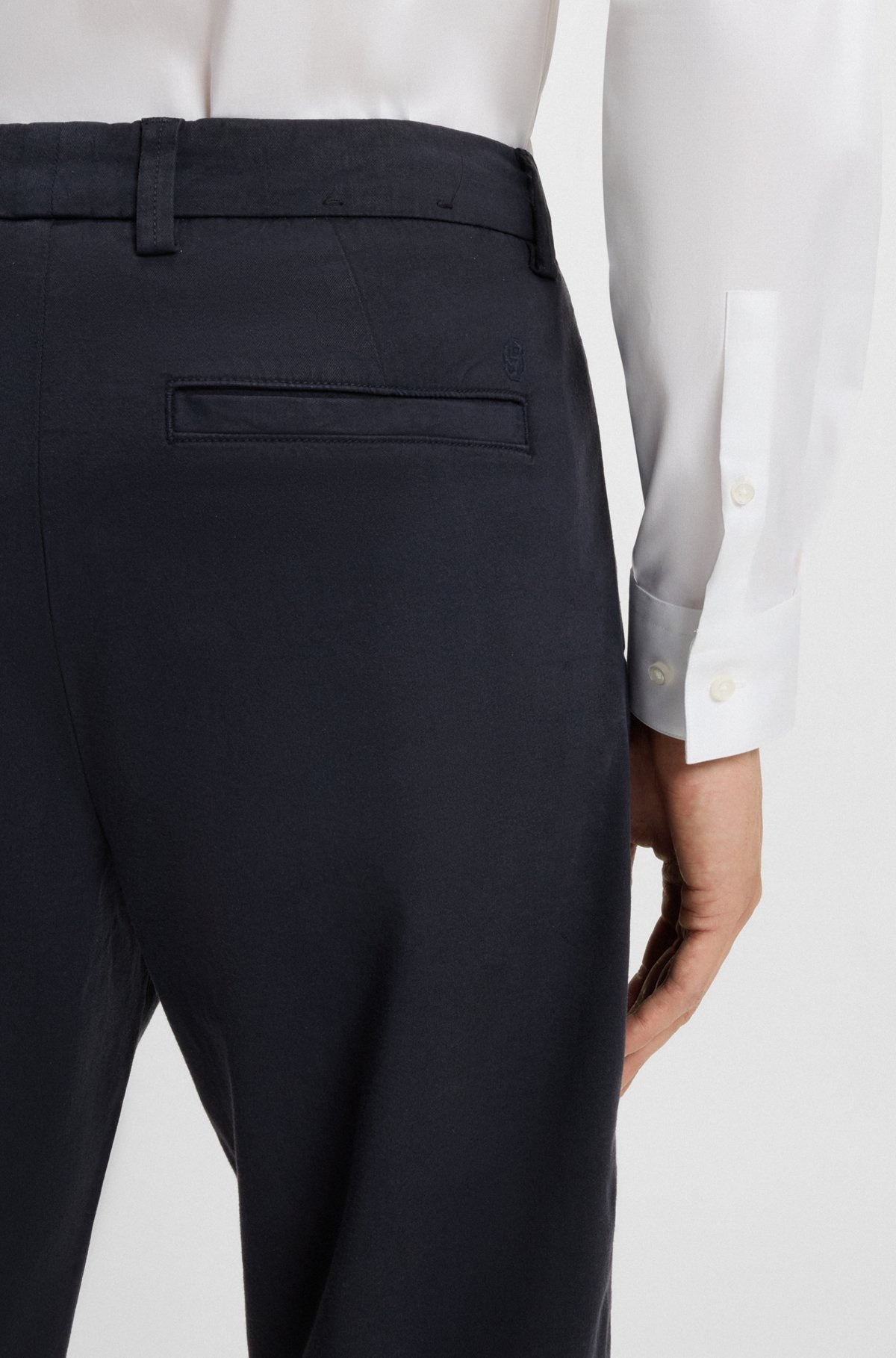 TAPERED-FIT DRAWSTRING PANTS IN STRETCH-COTTON TWILL - 5