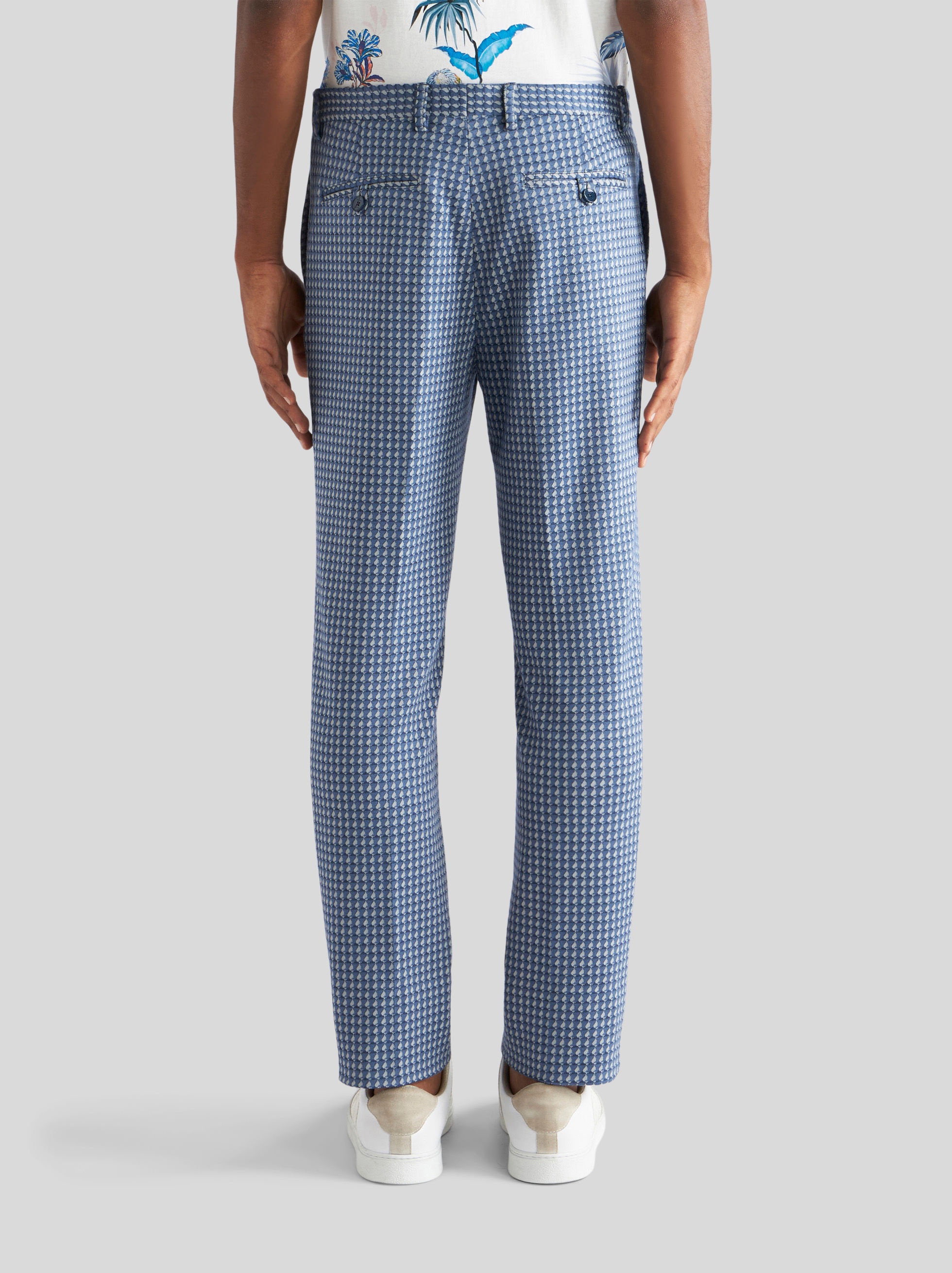 MICRO GEOMETRIC PATTERN TROUSERS - 4