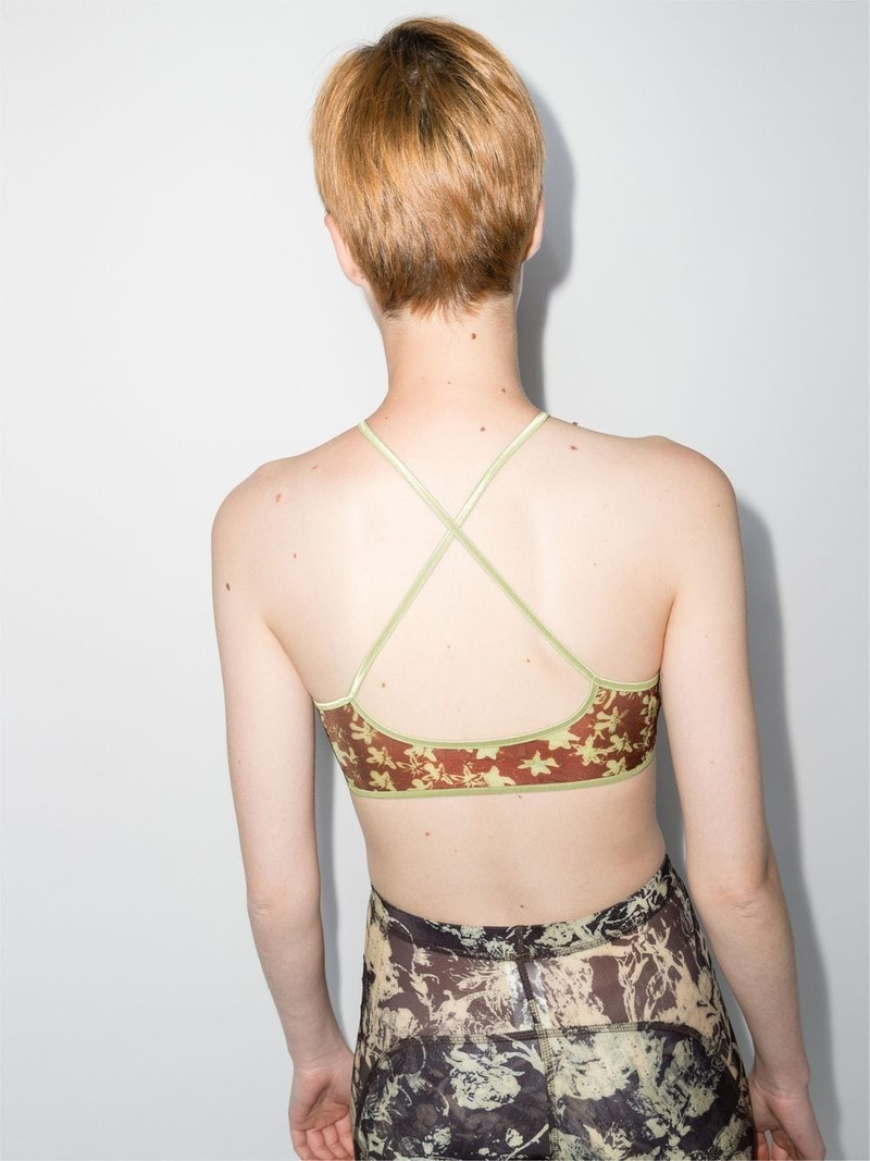 floral-print halterneck cropped top 3