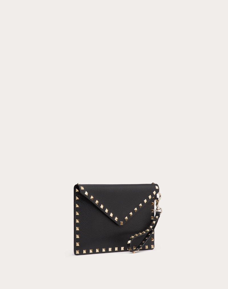 ROCKSTUD GRAINY CALFSKIN POUCH 2