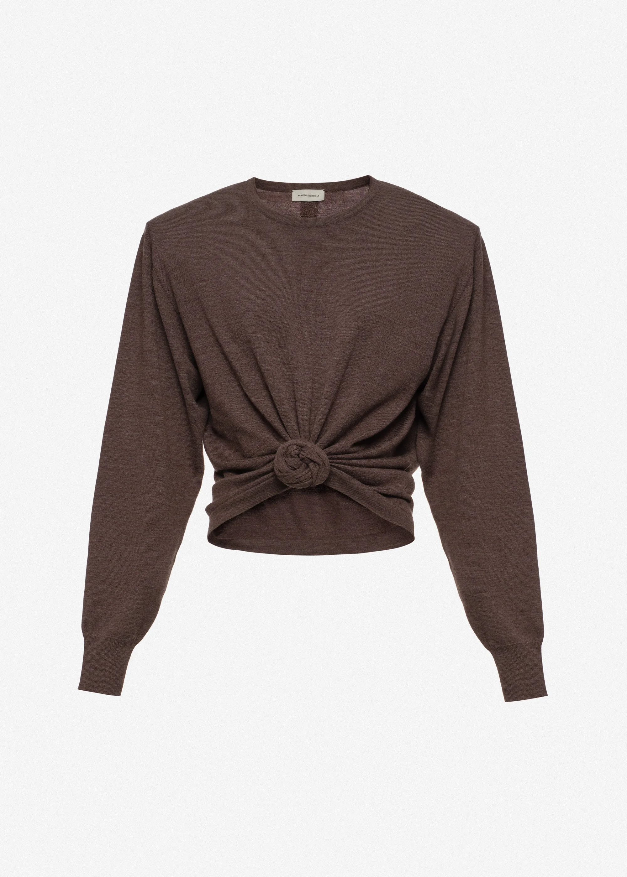 Knotted longsleeve in brown - 1