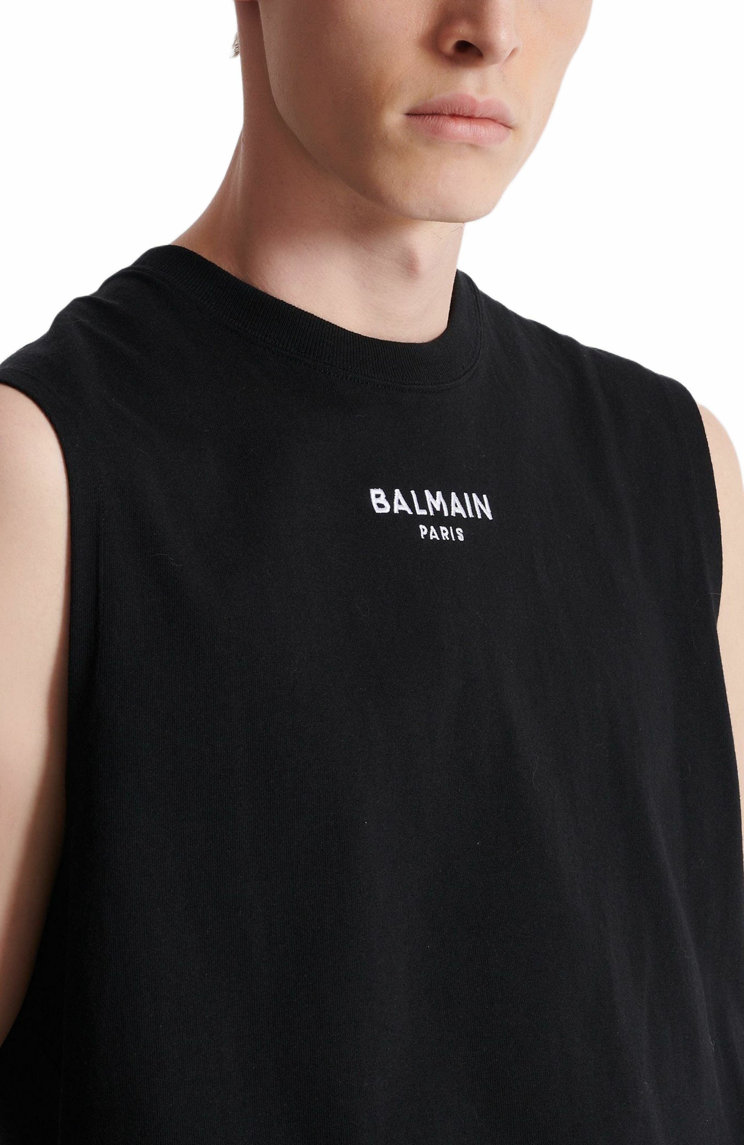 Balmain Paris embroidered vest top in Black at Nordstrom - 6
