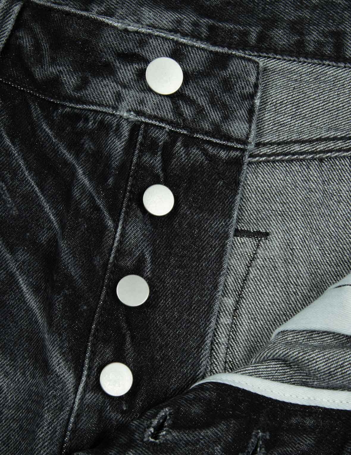Leather Inlay and Seagull Pockets Baggy Fit Jeans - 11