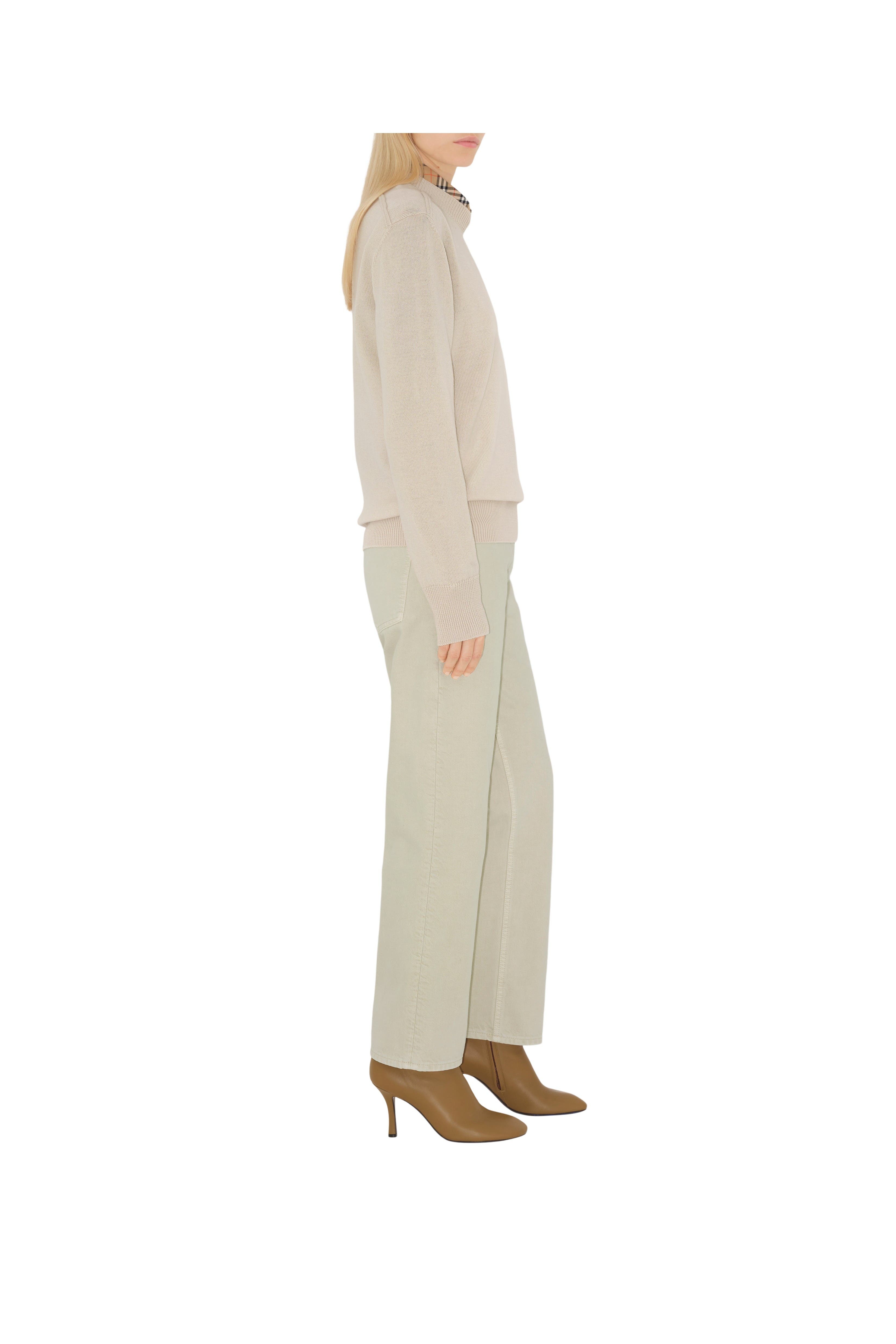 burberry Check Label Wool Sweater in Nutmeg at Nordstrom - 5