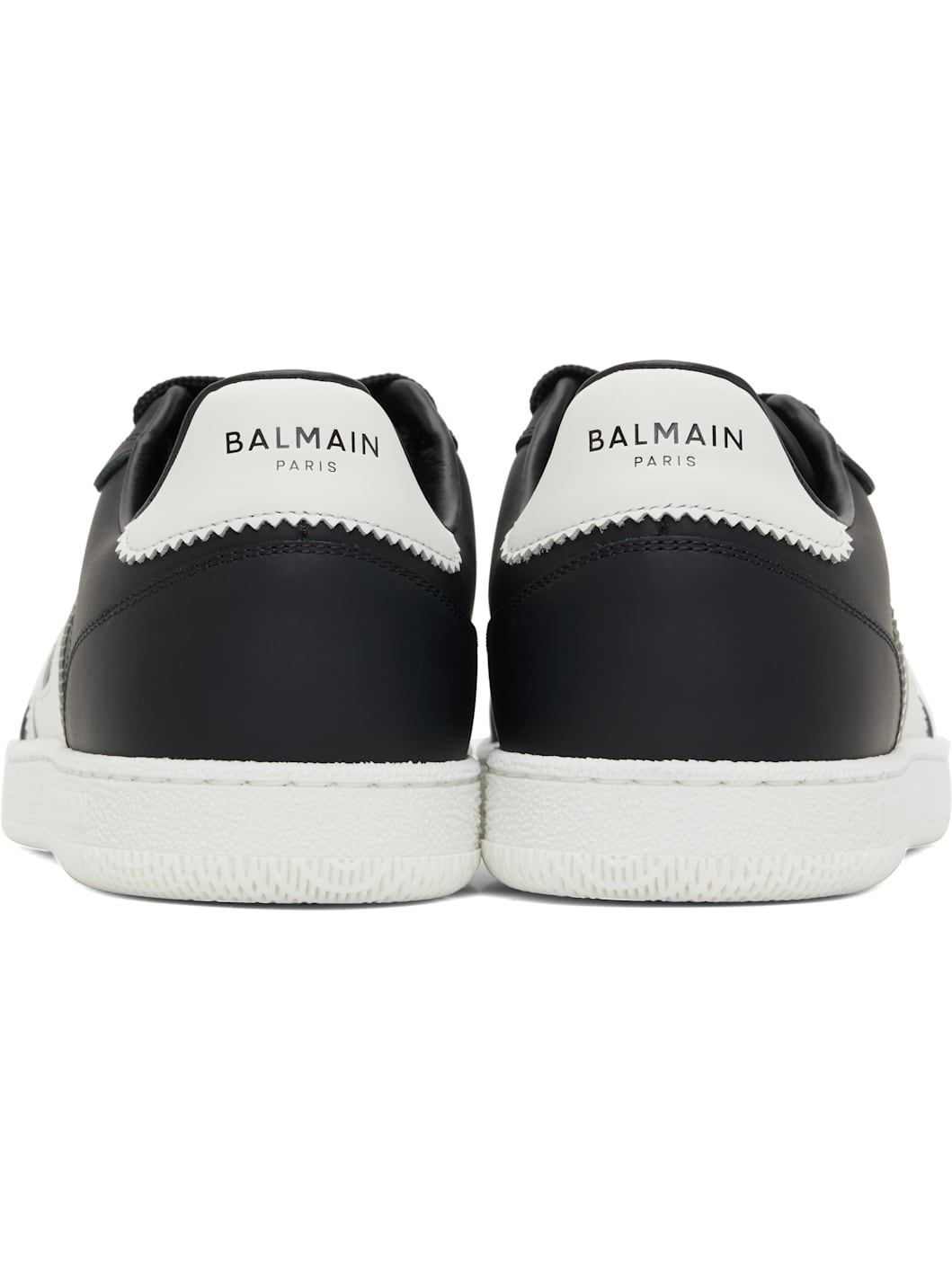 Black Calfskin 'Balmain' Swan Sneakers - 2