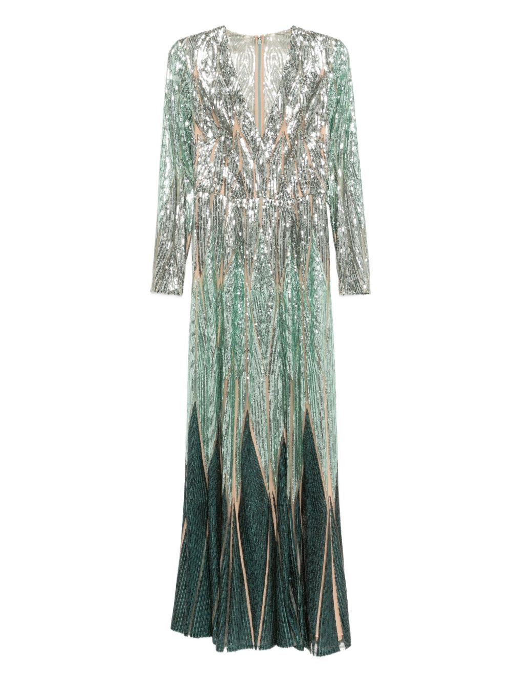 embroidered tulle long dress - 1