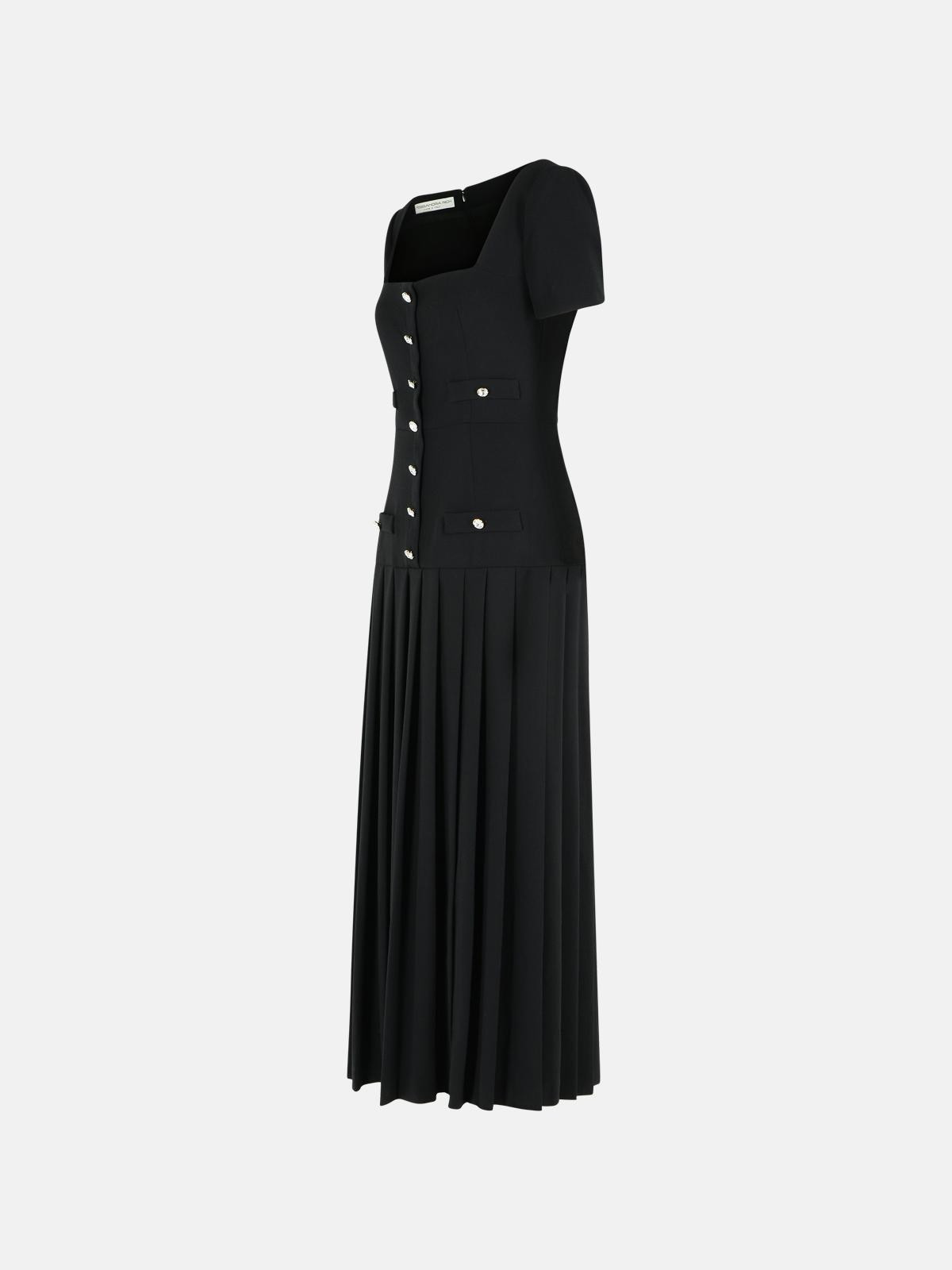 BLACK VIRGIN WOOL DRESS - 2