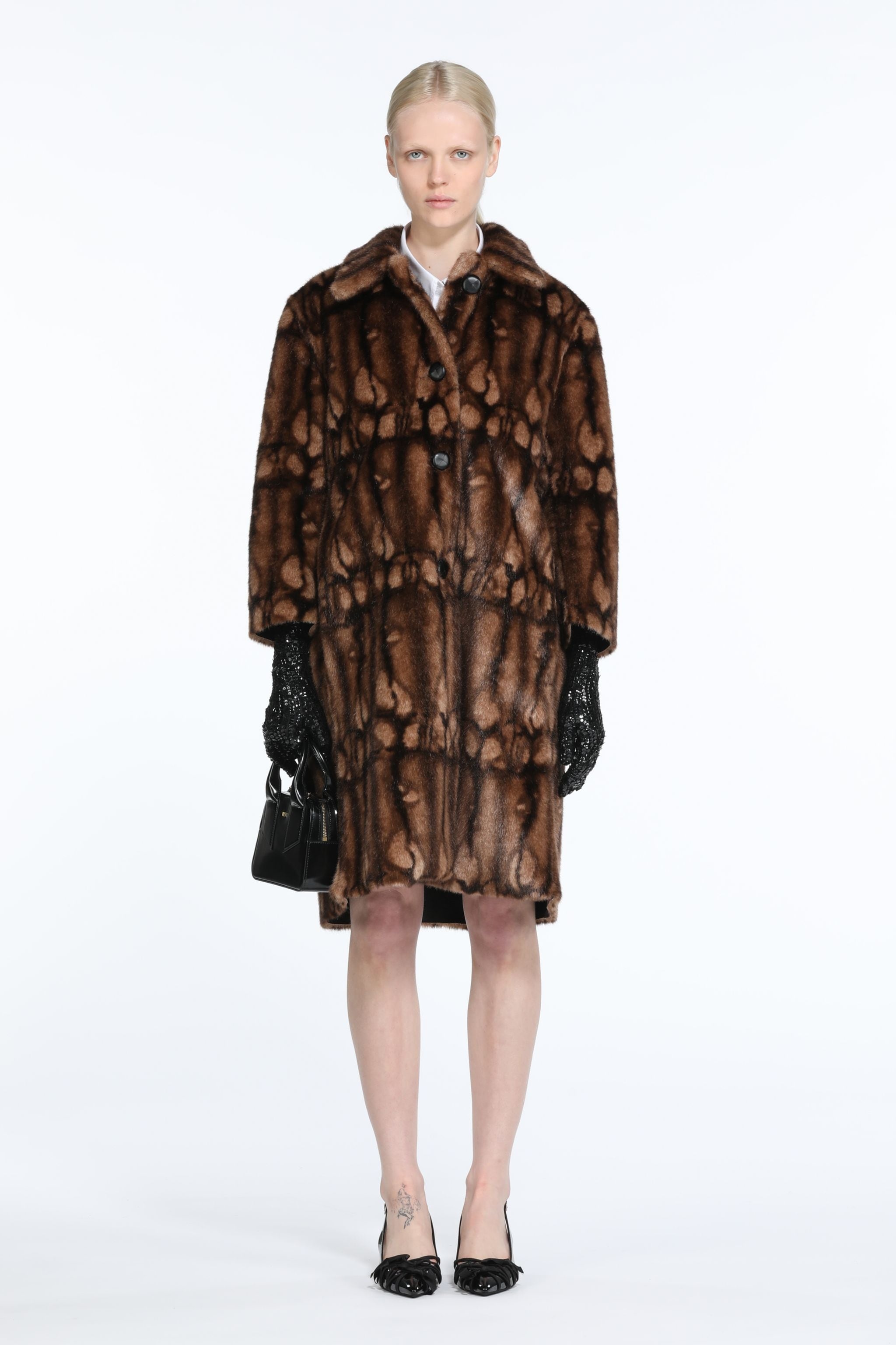 PRINTED SYNTHETIC-FUR COAT - 4