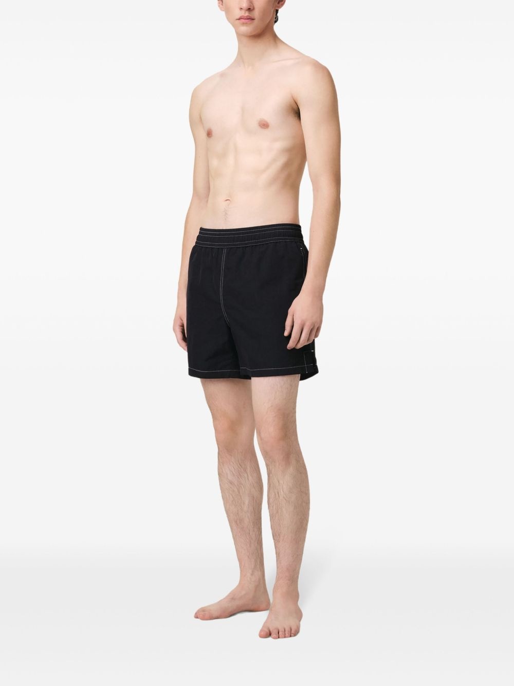 contrast-stitching swim shorts - 3