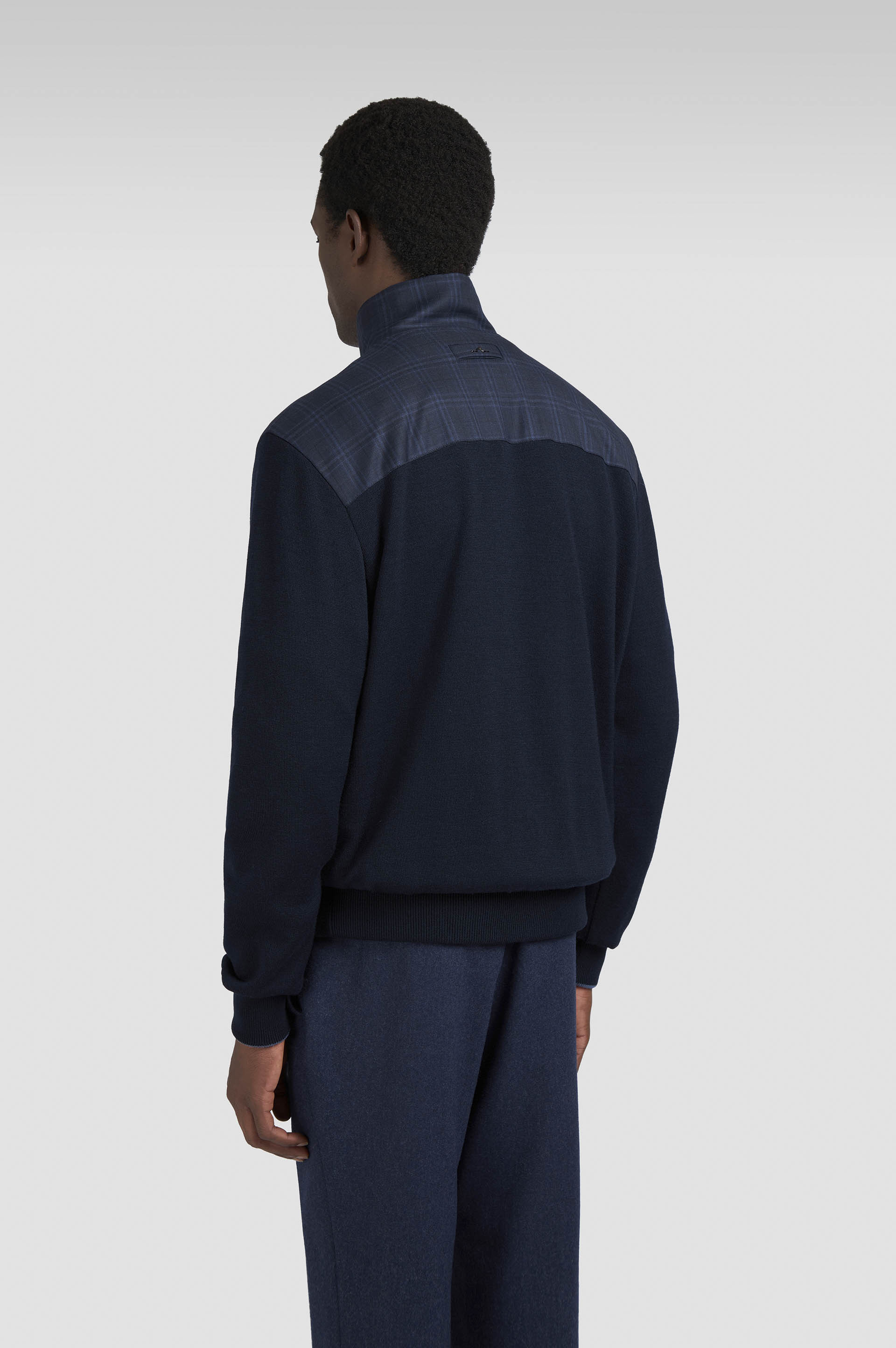 MERINO EXTRAFINE WOOL HYBRID ZIP-UP SWEATER - 3