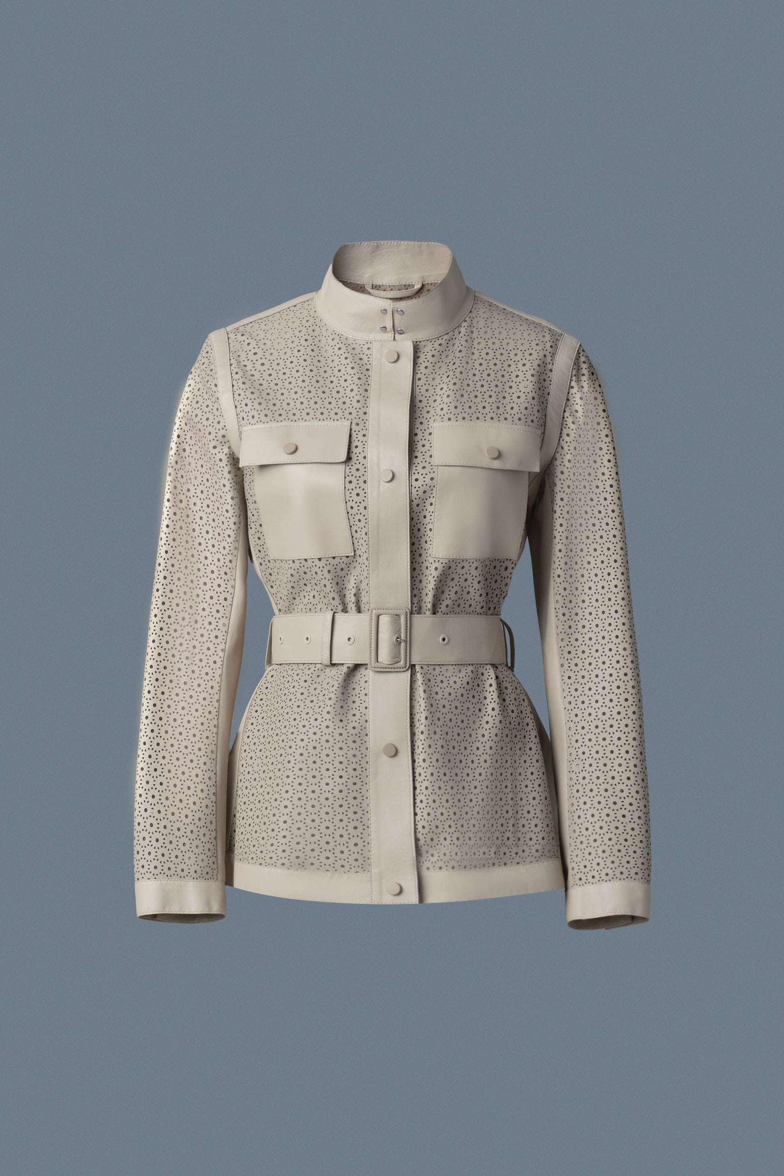 NAEVA Perforated Leather Peplum Jacket - 1