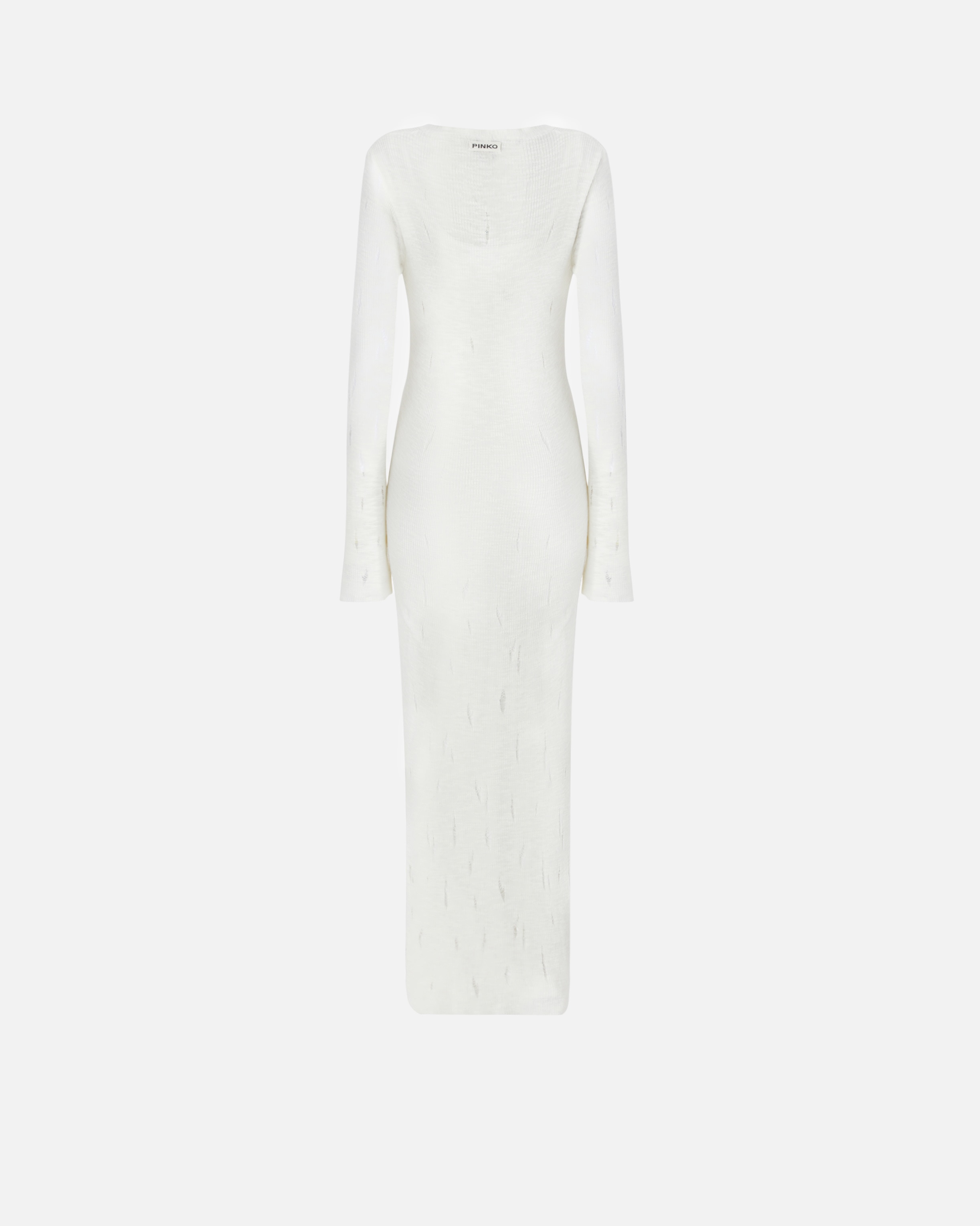 LONG CARDIGAN DRESS IN LIGHT KNIT WITH TEARS - 6