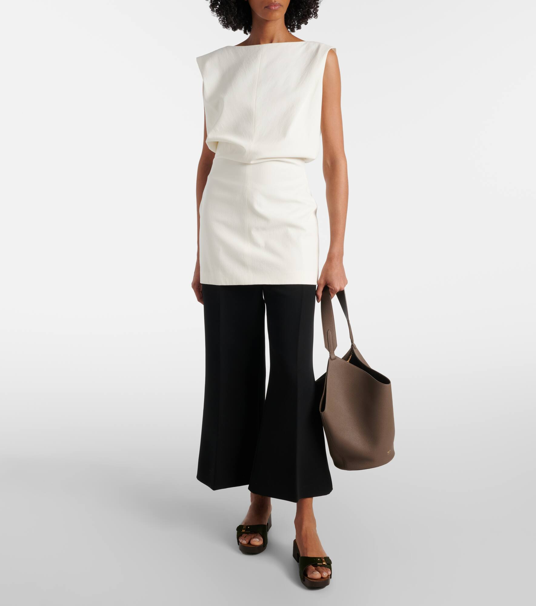 Lotus Small leather tote bag - 5