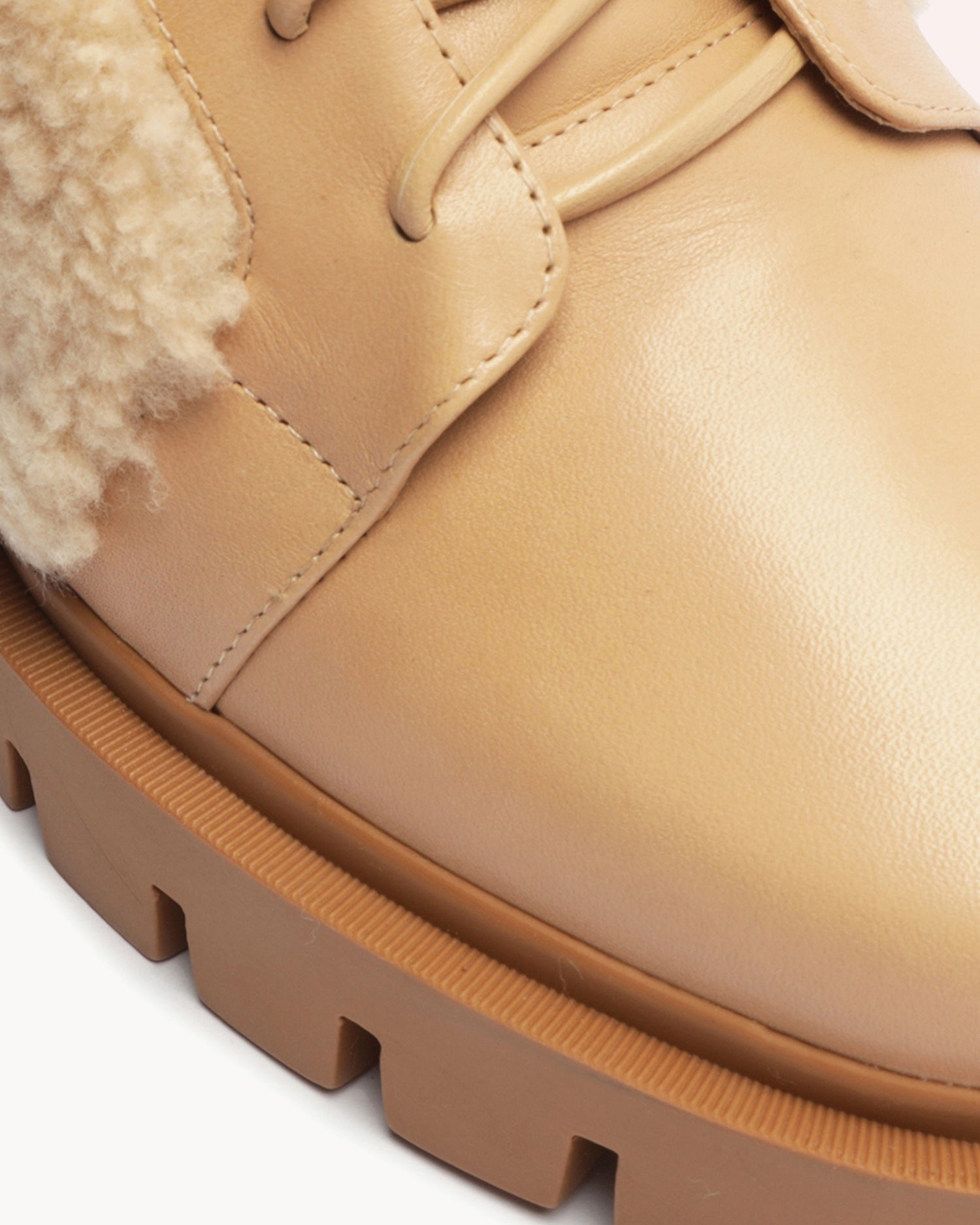 SHEARLING CLARITA COMBAT BOOTIE 65 BEIGE - 5
