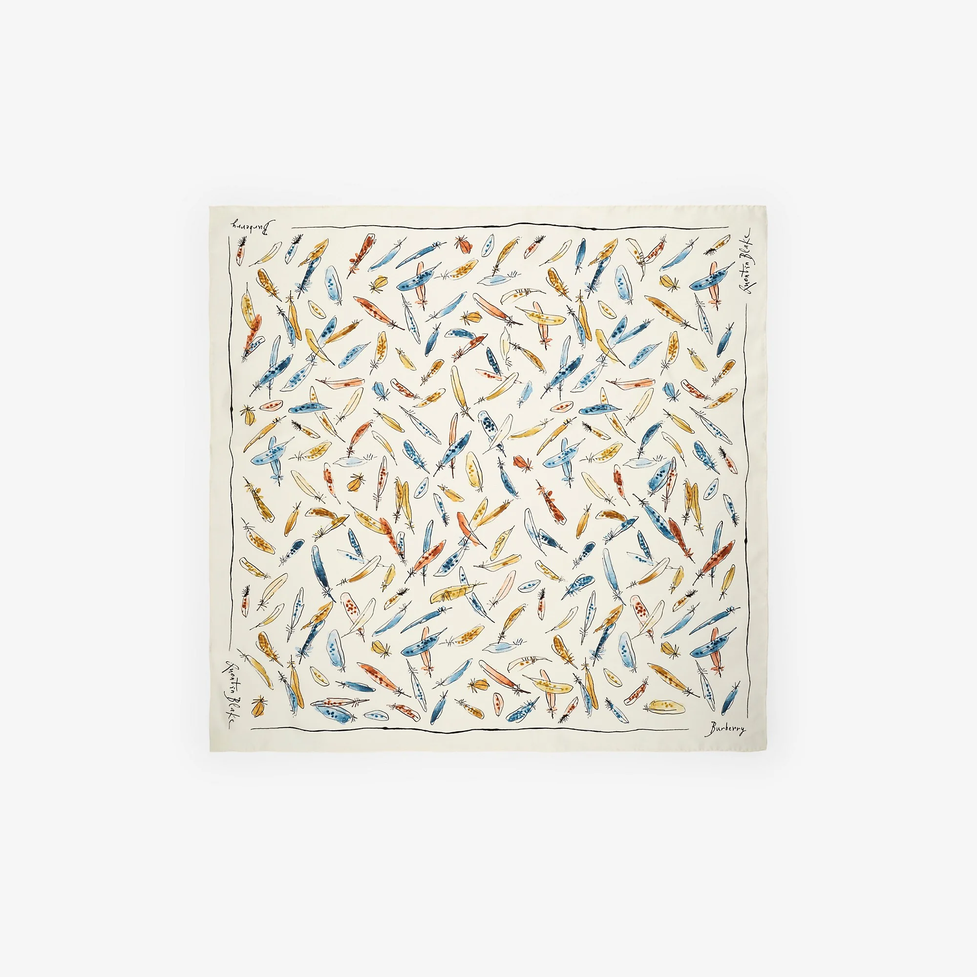 Feather Print Silk Scarf - 1