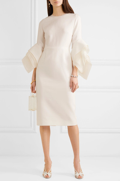 Roksanda Tulle-trimmed crepe midi dress  outlook