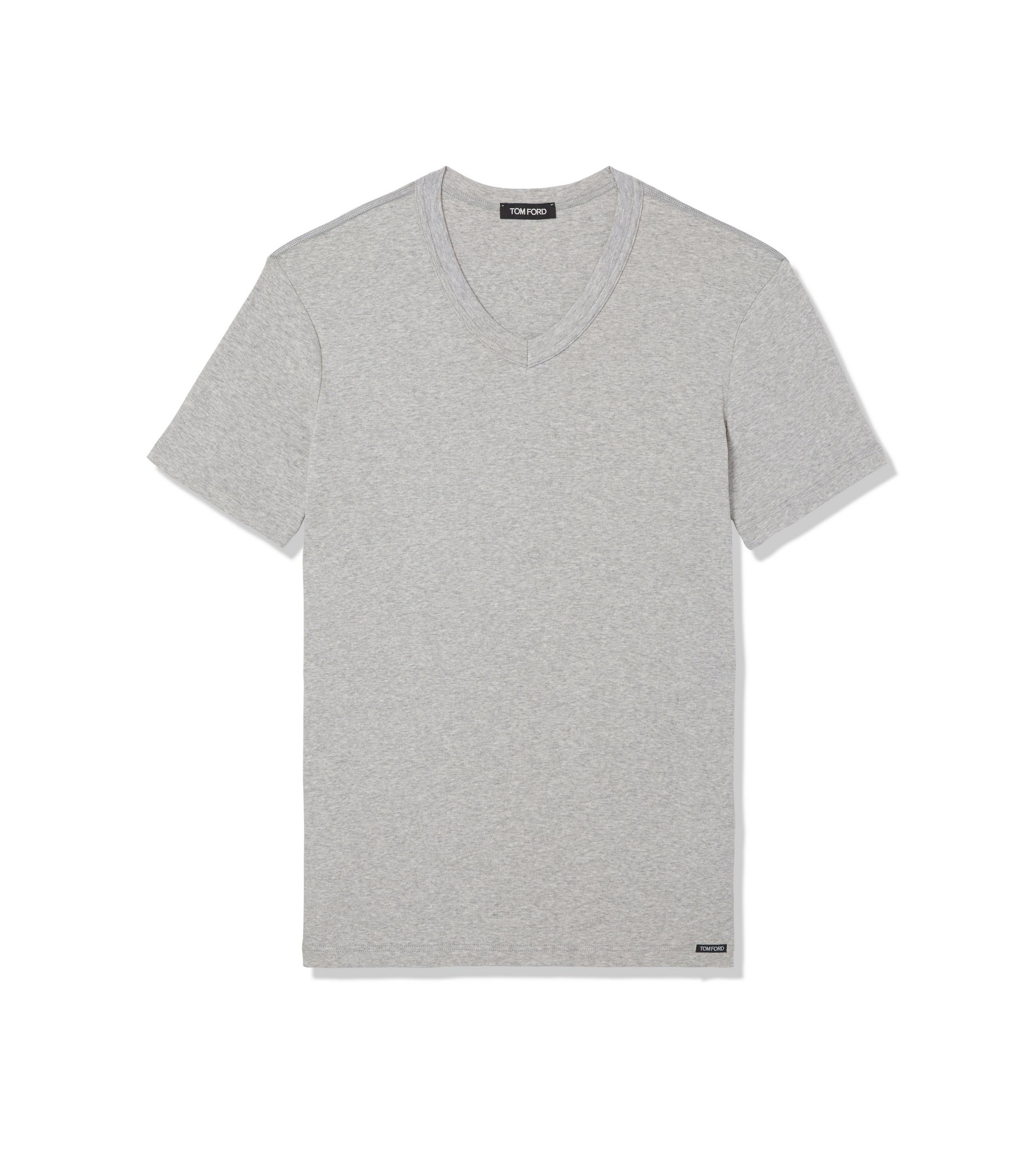 COTTON V-NECK T-SHIRT - 1