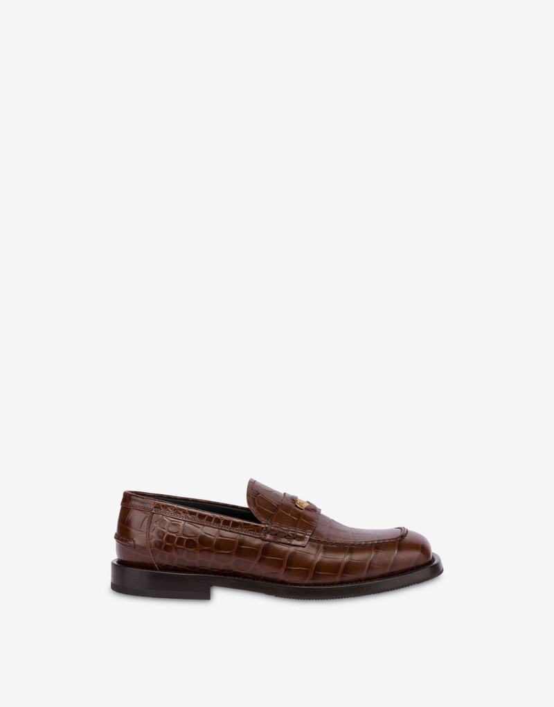 MOCCASINS IN CROC-PRINT CALFSKIN 1