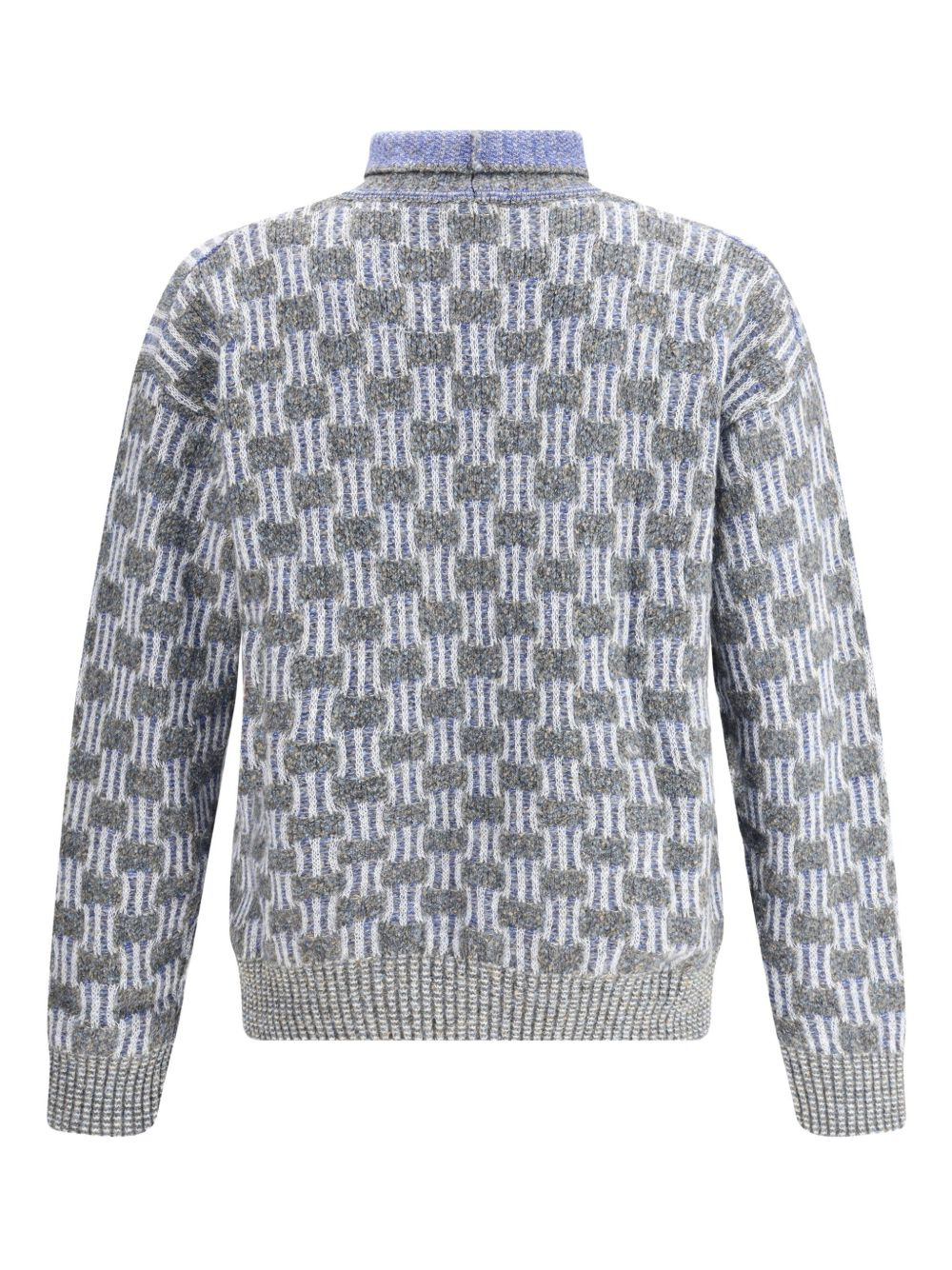 geometric-pattern turtleneck sweater - 1