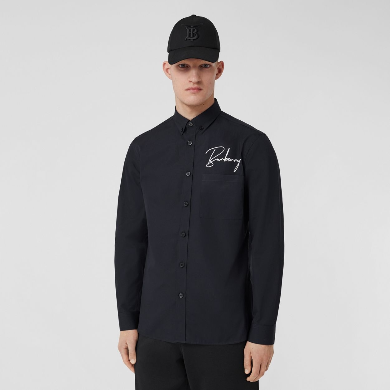 Embroidered Logo Cotton Shirt - 5