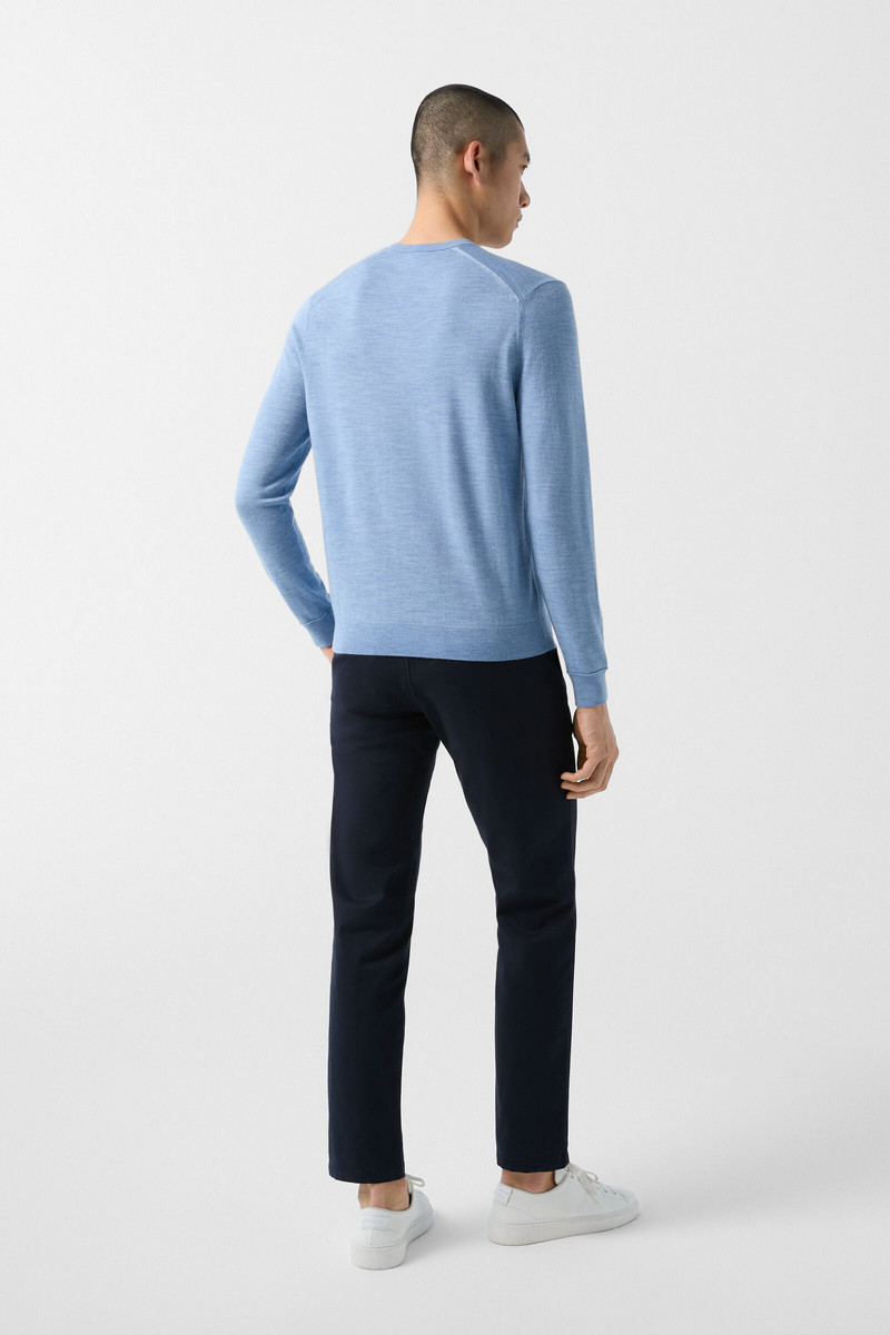 Virgin wool pullover Ole in Light blue 3