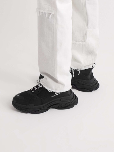 BALENCIAGA Triple S Mesh, Faux Nubuck and Faux Leather Sneakers outlook