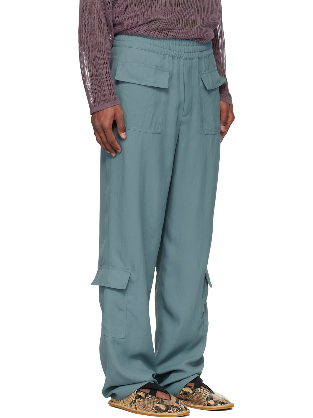 Blue Twill Cargo Pants - 2