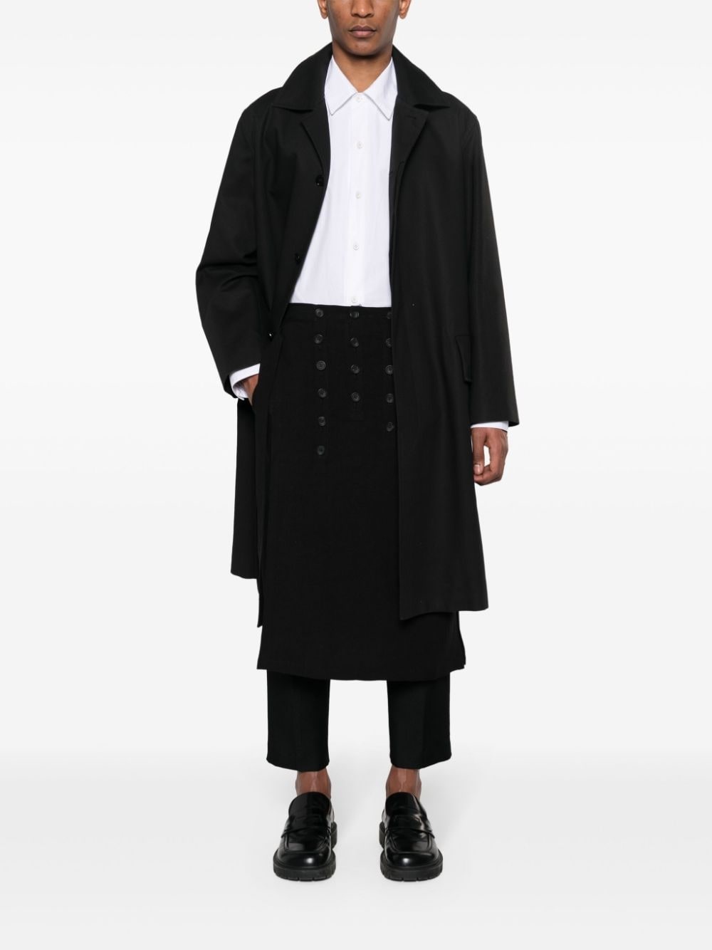 MxaMara シャツやハンドバッグに Wide Gabardine Skirt 関送込 Yohji Yamamoto pin-appliquÃ© wrap skirt | REVERSIBLE