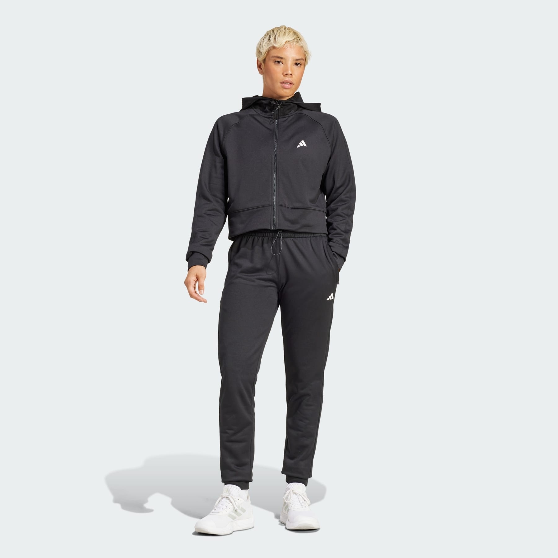 【Adidas】AEROREADY GameGo Full-Zip Hooded Fleece Jacket adidas Women's Aeroready Game and Go Full-Zip Fleece Hoodie