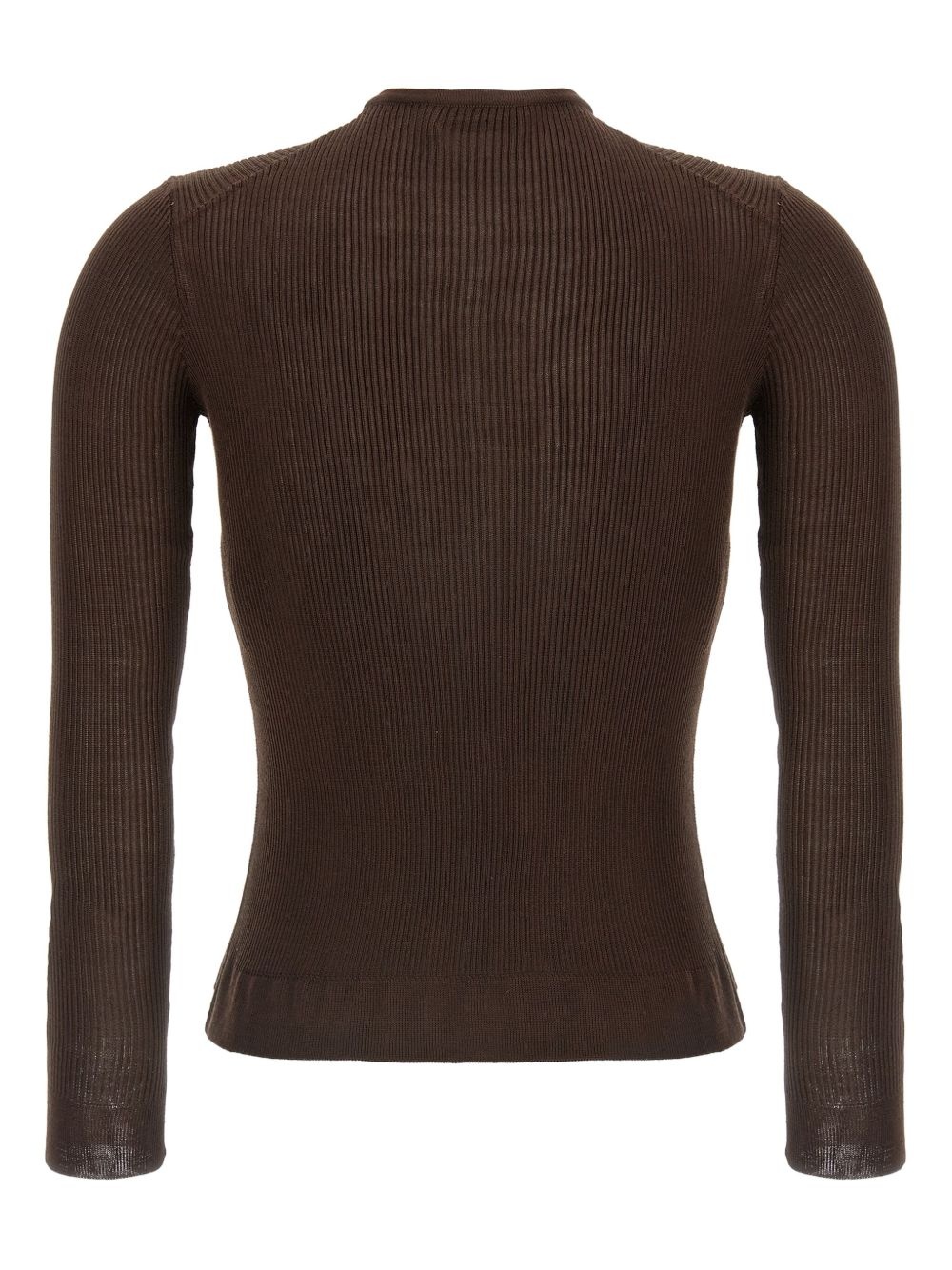 ribbed silk sweater - 2