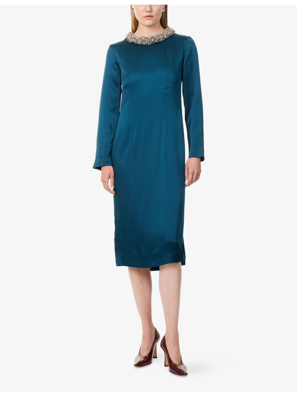 Danora Crystal-Embellished Woven Midi Dress - 2