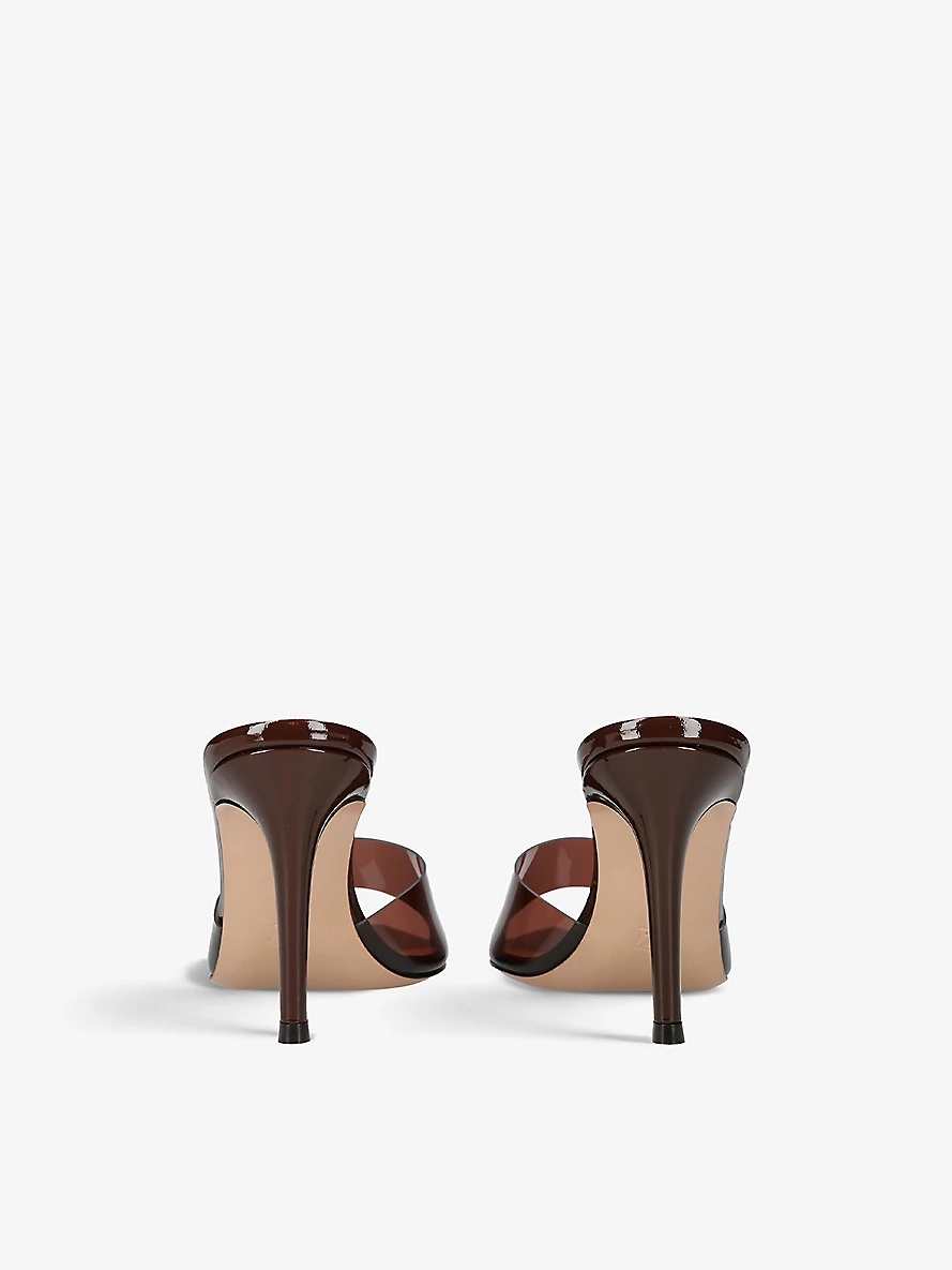 Elle leather and PVC heeled mules - 4