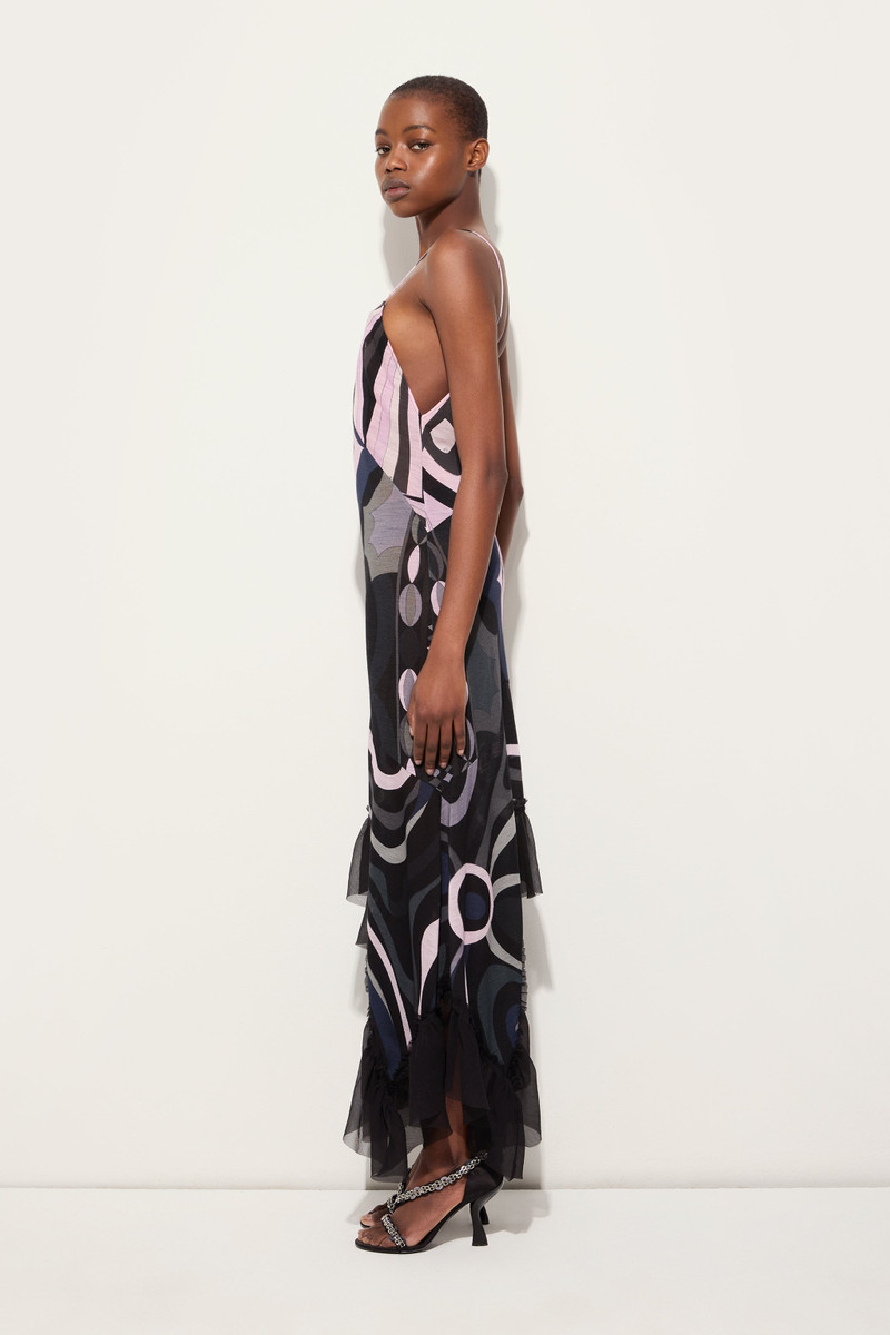 IRIDE PRINT V-NECK DRESS 3