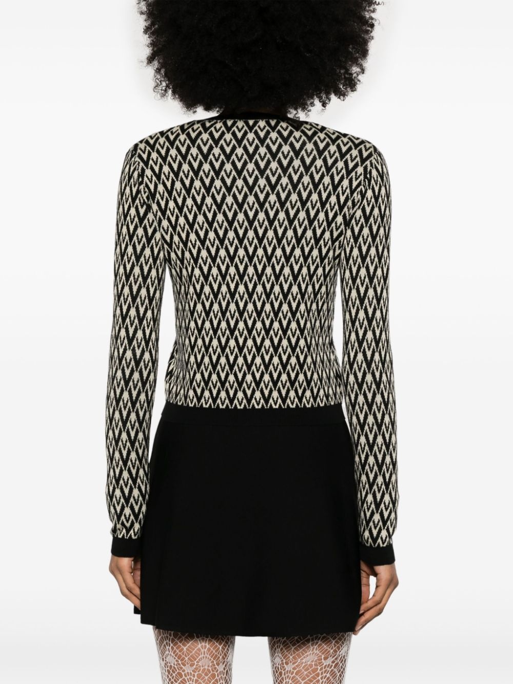 Toute la V-jacquard cardigan - 4