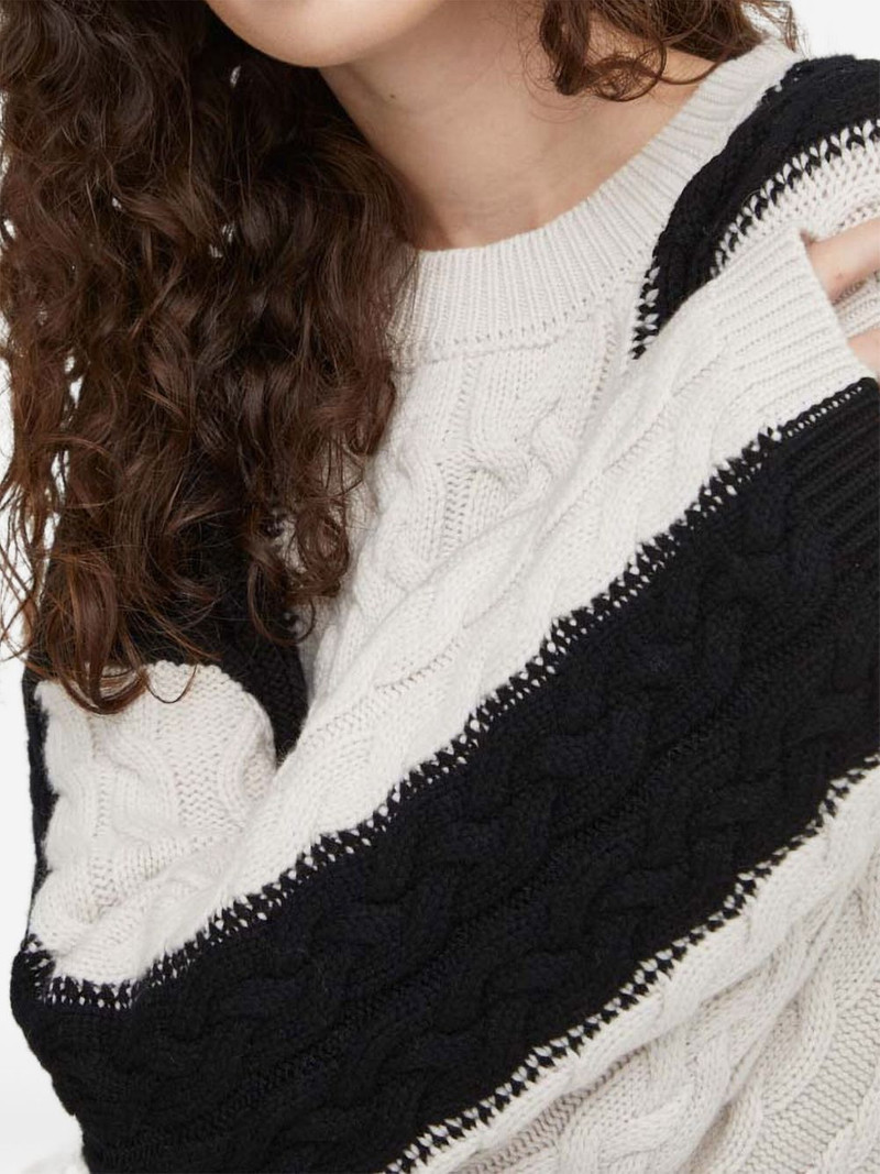 cable knit panelled sweater 5