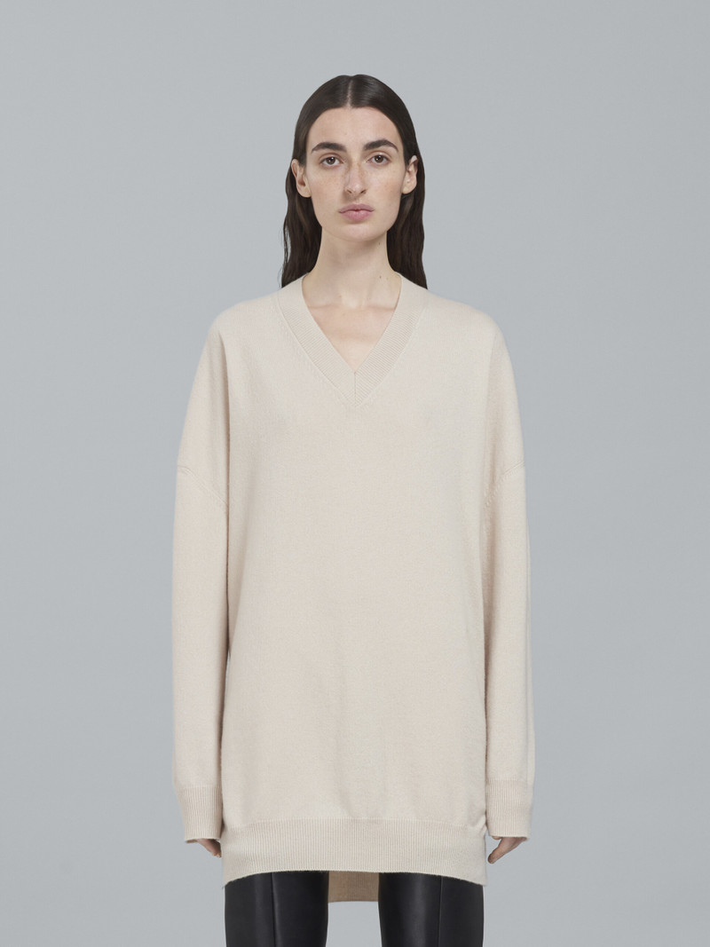 Marni LOGO CASHMERE V-NECK LONG SWEATER outlook