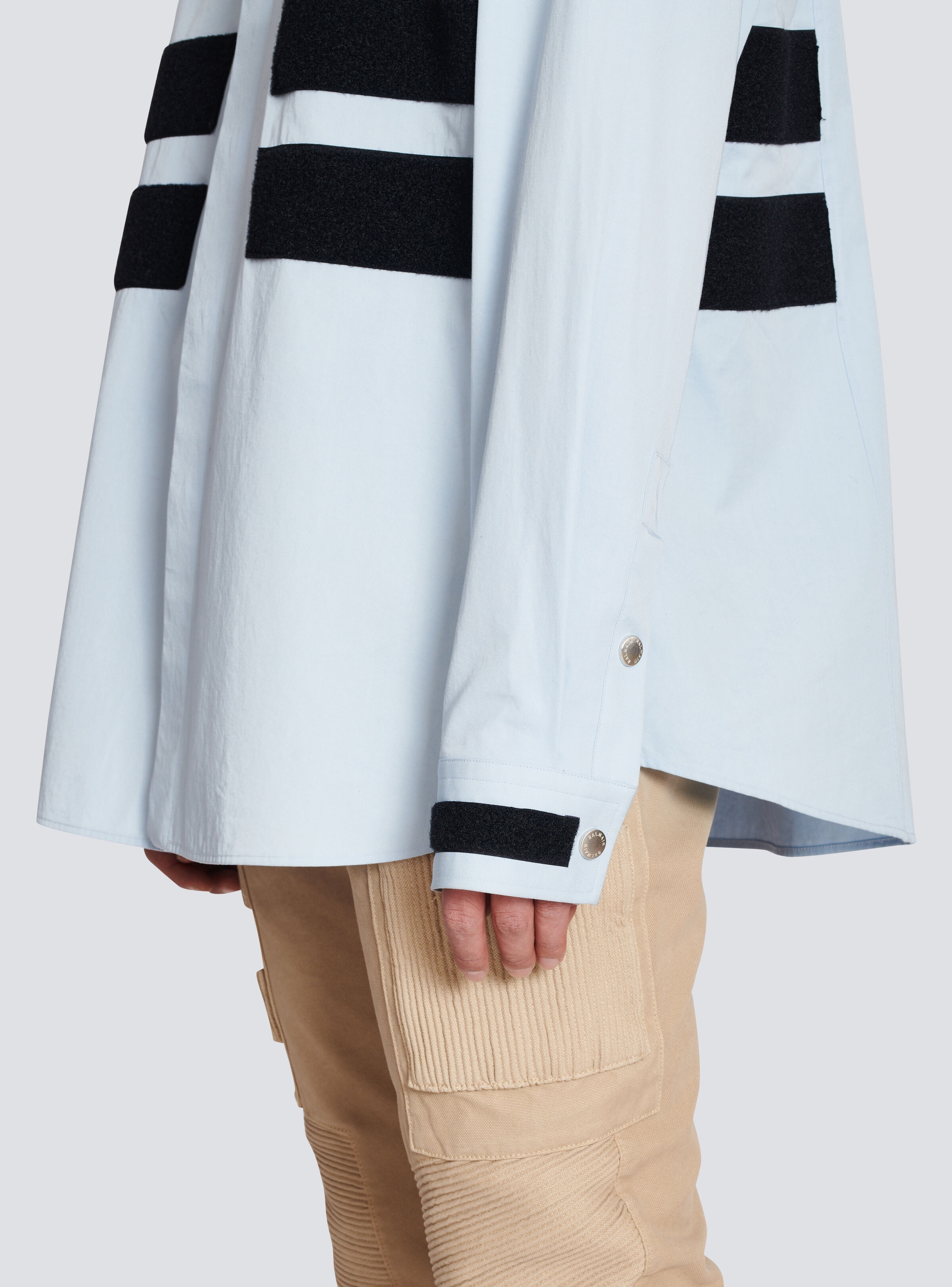 Cotton shirt with velcro stripes - 8