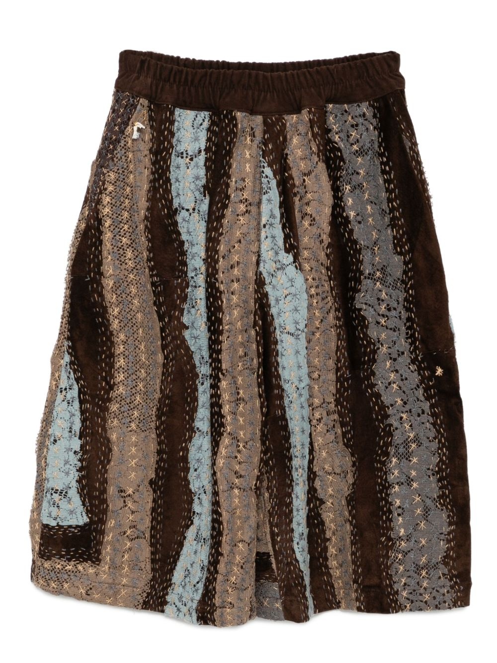 lace on suede bermuda shorts - 1