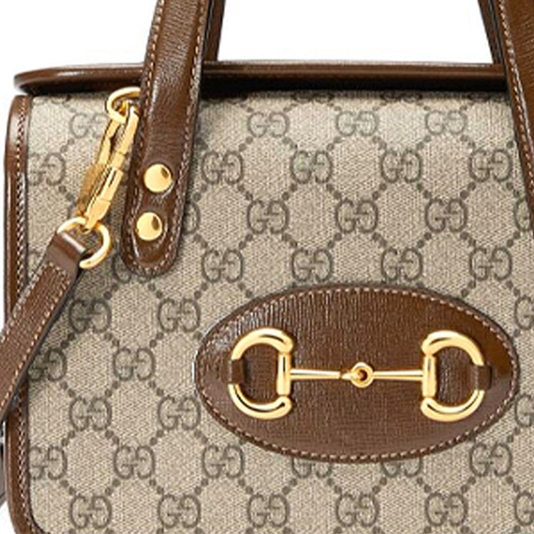 (WMNS) Gucci Canvas Horsebit 1955 Old Flower Logo Single-Shoulder Bag Mini Brown 645453-92TCG-8563 - 9