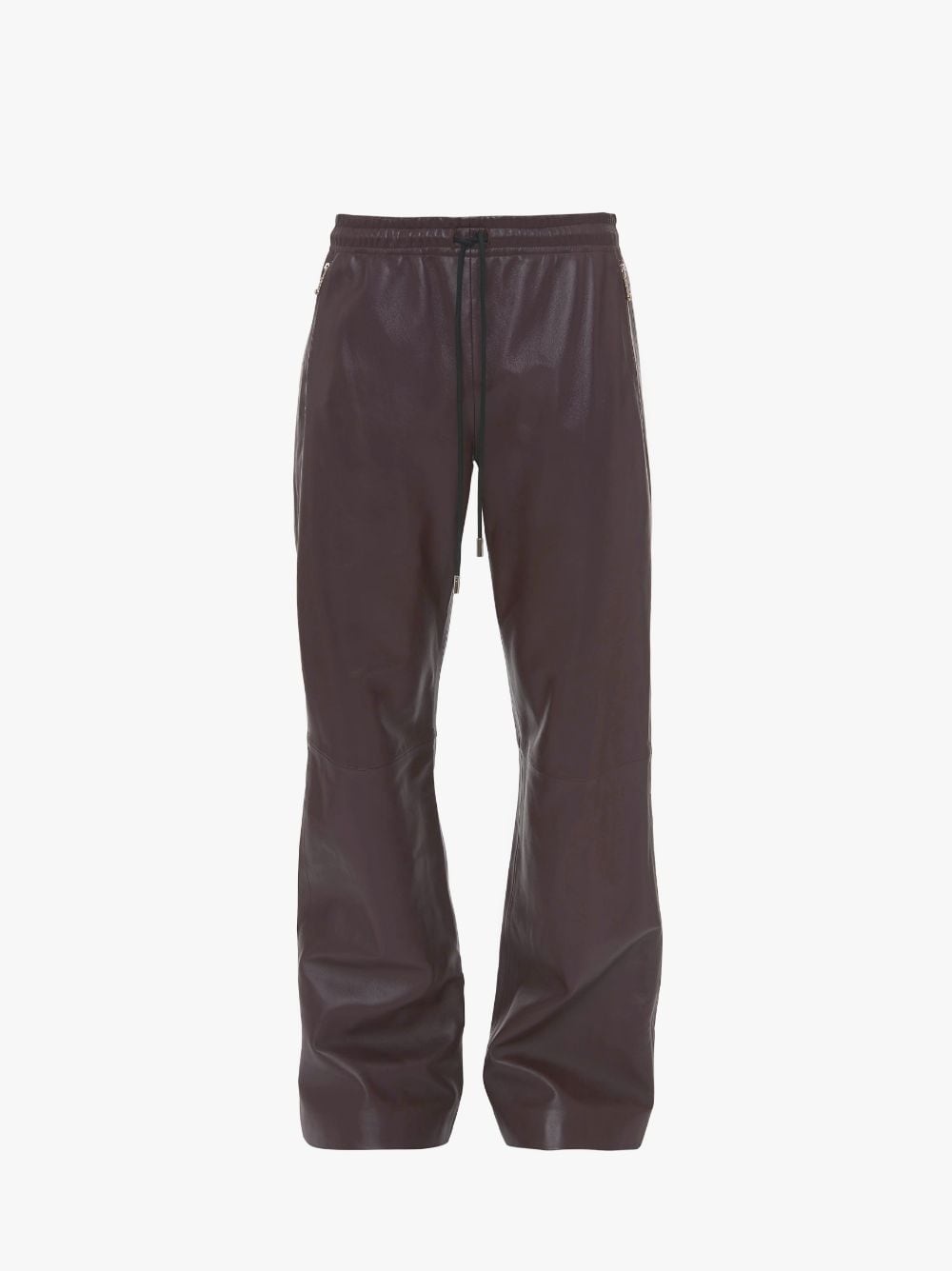 DRAWSTRING WIDE LEG LEATHER TROUSERS - 1