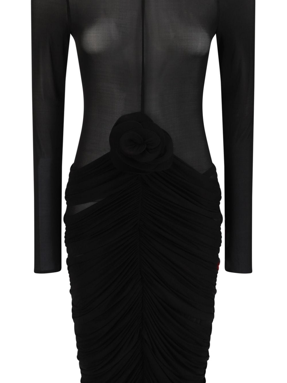 sheer high-neck midi dress - 2