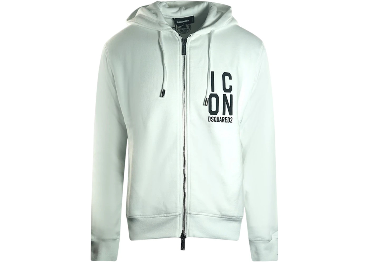 Dsquared2 Bold Icon Logo Zip-Up Hoodie White - 1