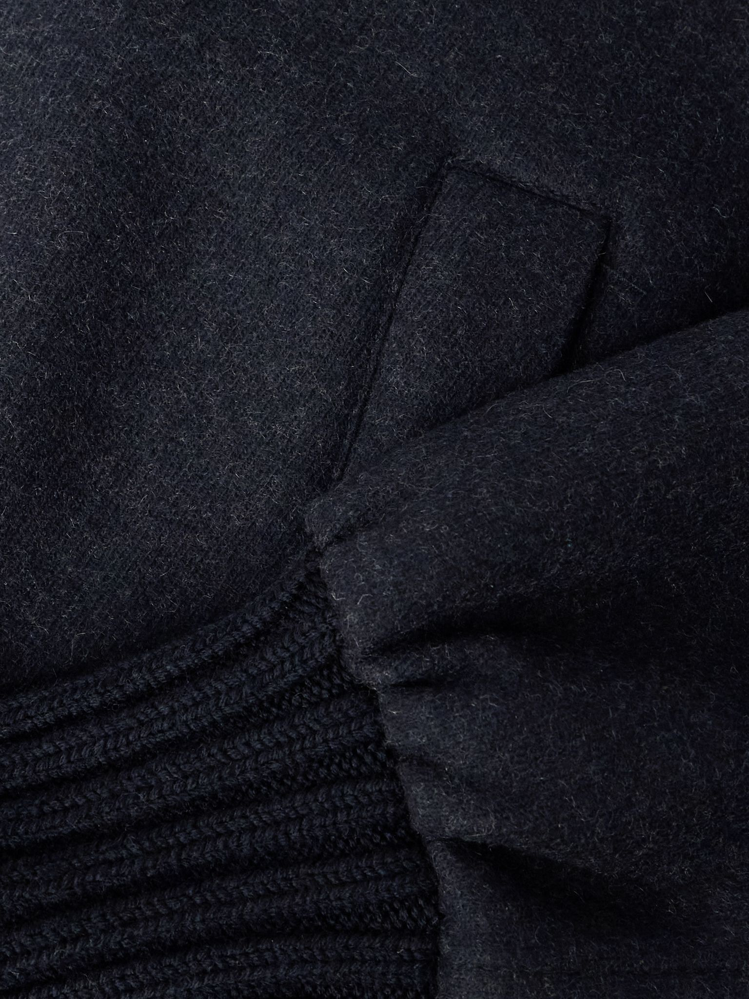 Cashmere-Blend Felt Bomber Jacket Navy - 5