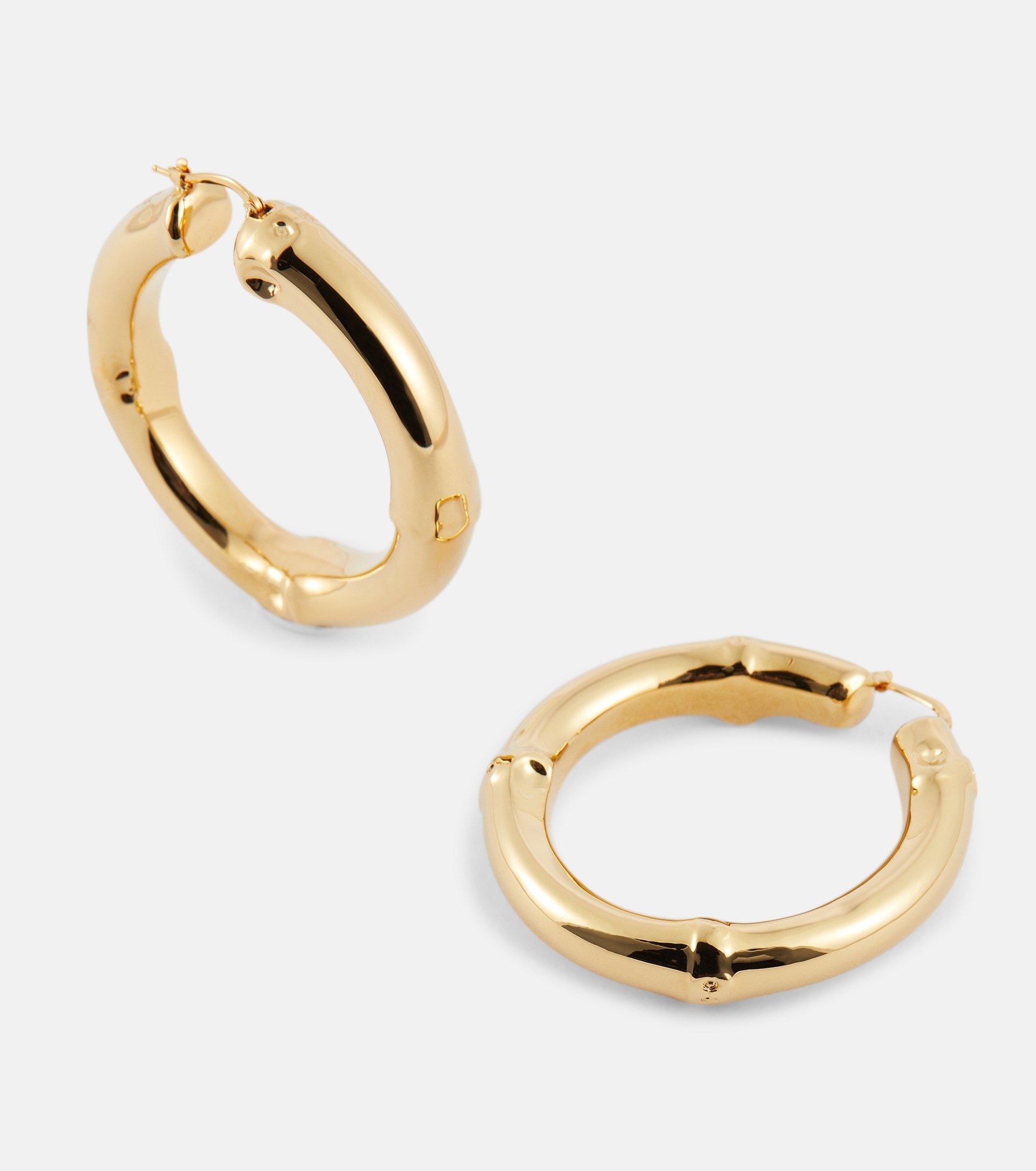 Bamboo hoop earrings - 4