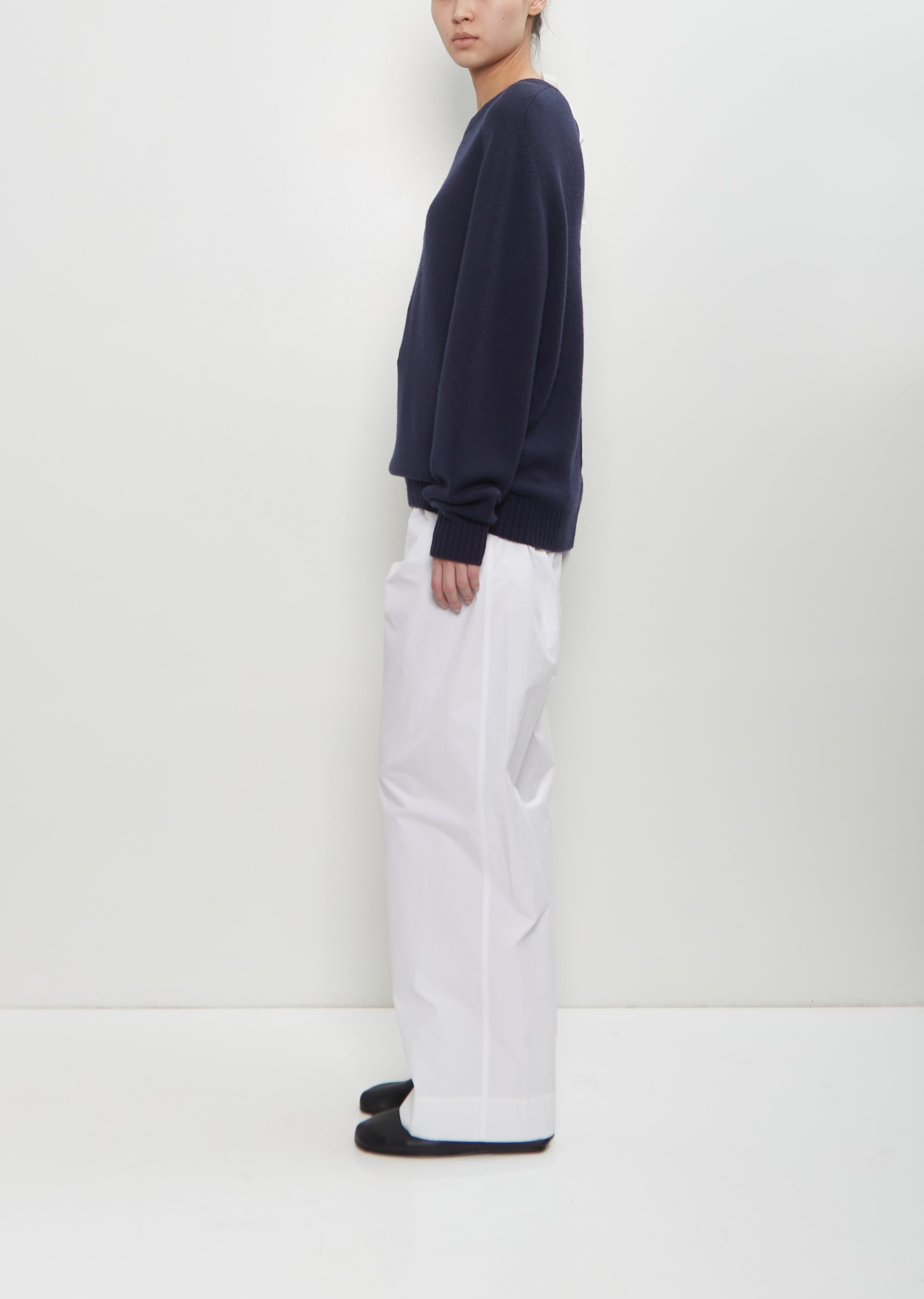 Cashmere Bow Collar Pullover - 2
