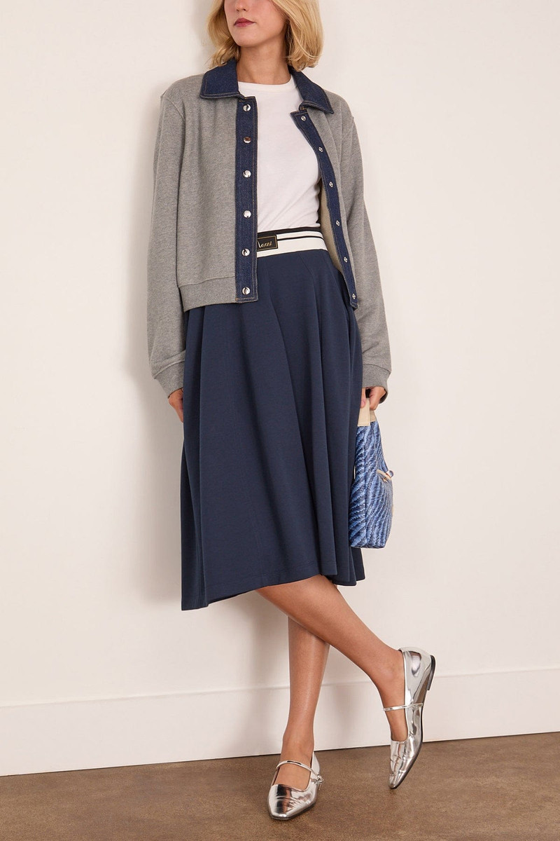 Marni High Waisted Midi Skirt in Ink outlook